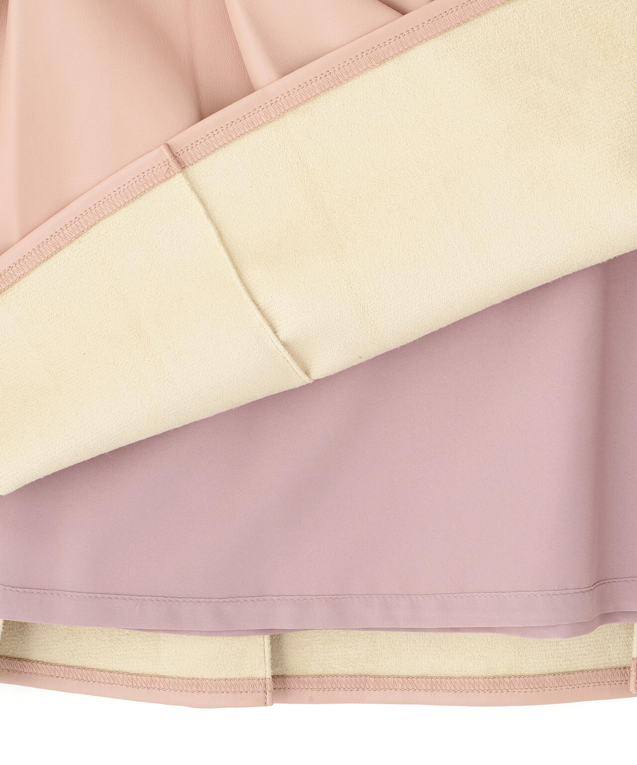 フェイクレザープリーツミニスカート