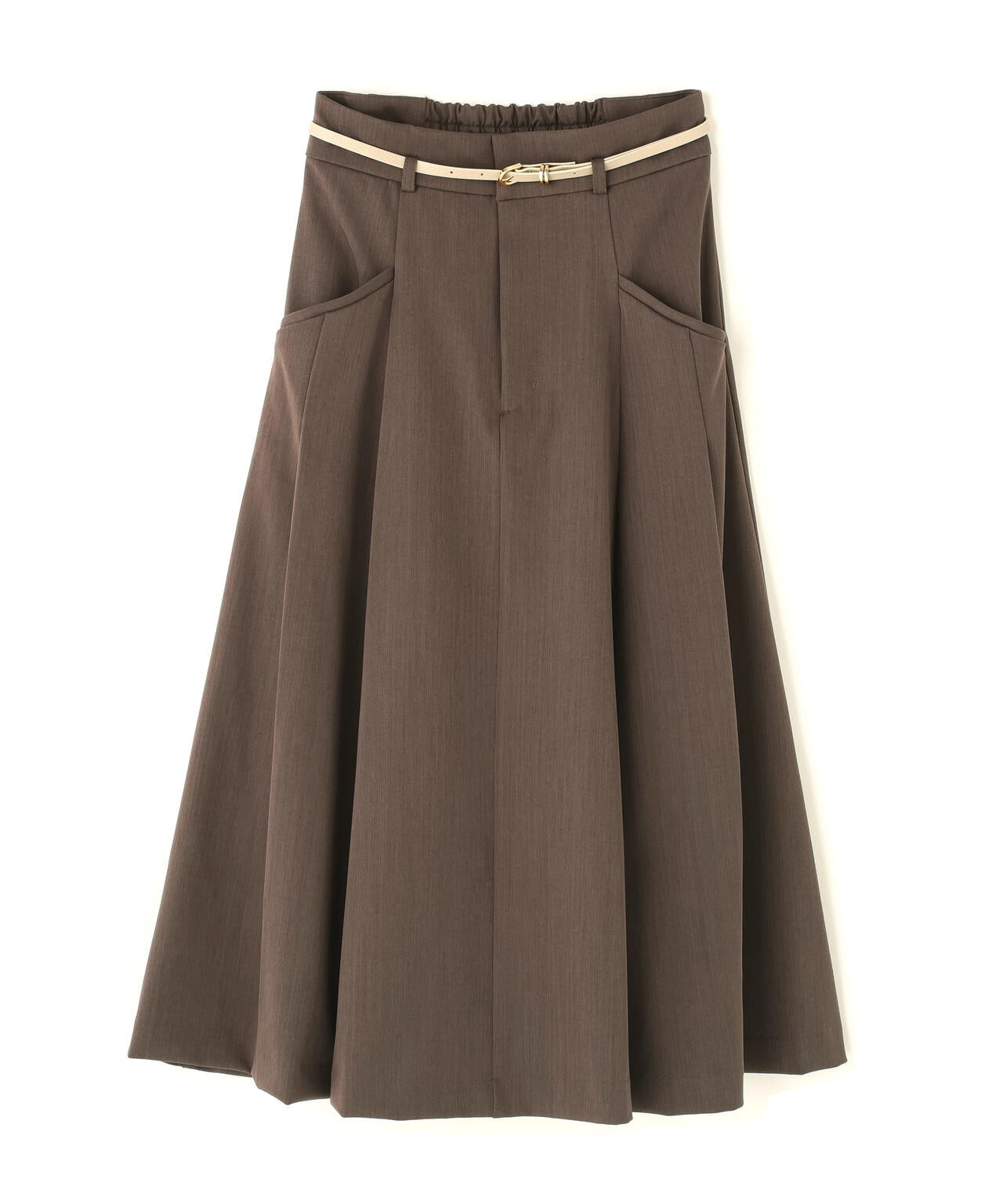 ベルト付タックフレアスカート