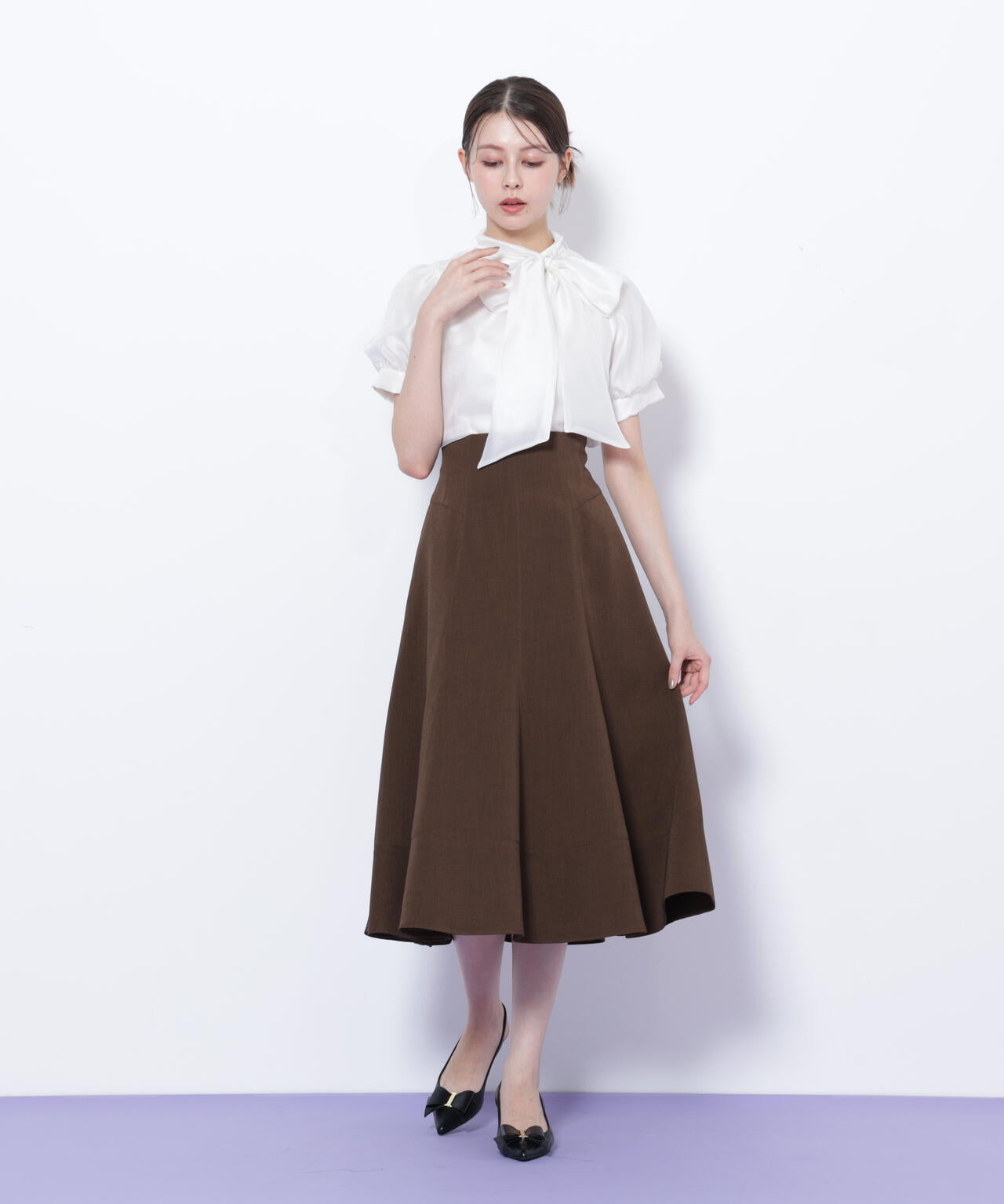 ステッチフレアスカート