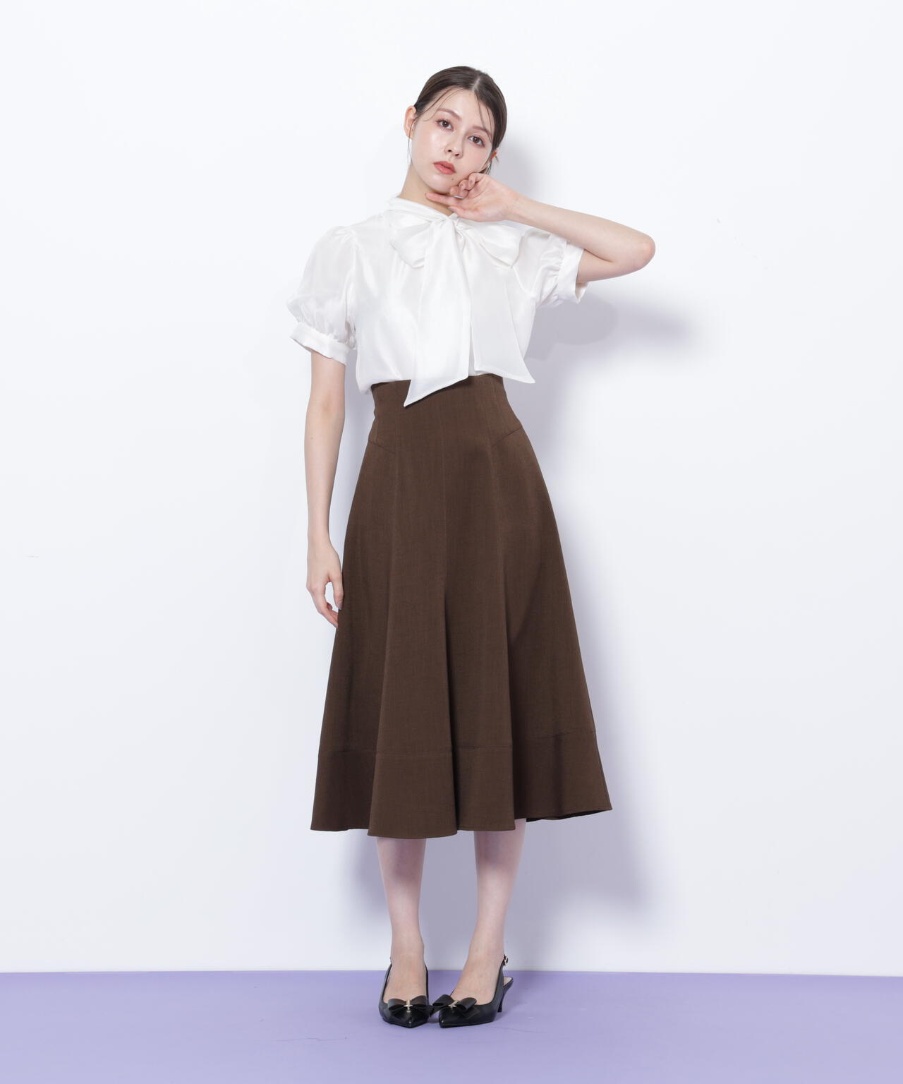 ステッチフレアスカート