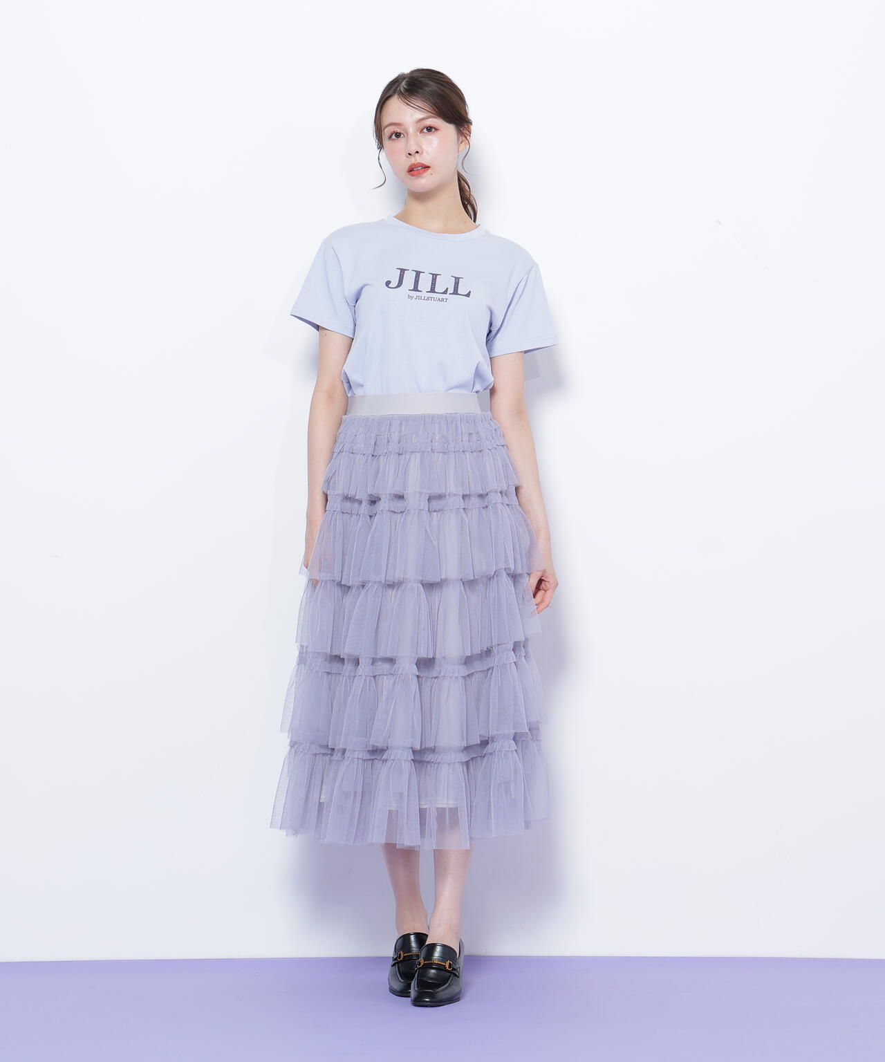 フリルテープティアードスカート