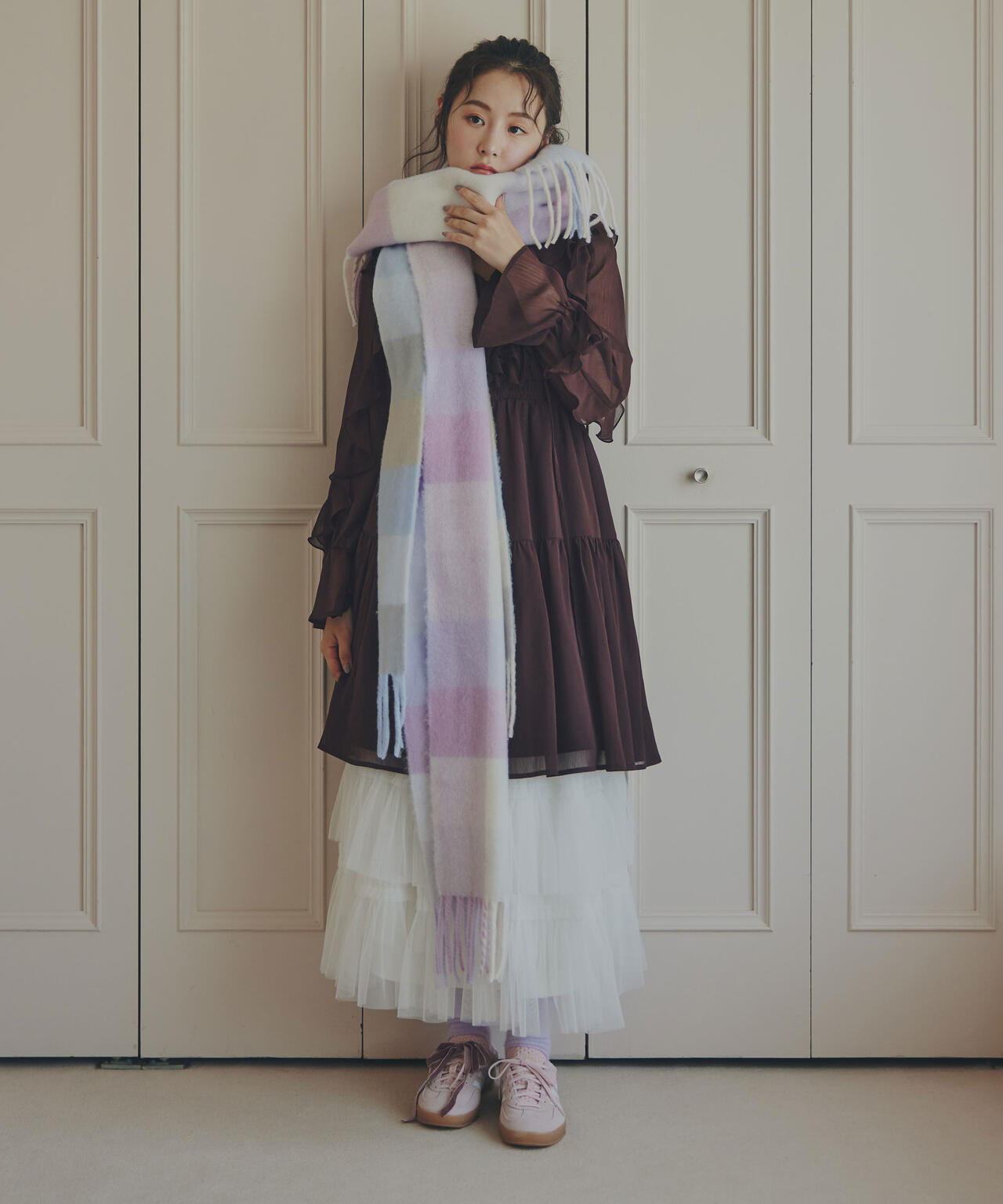 フリルテープティアードスカート