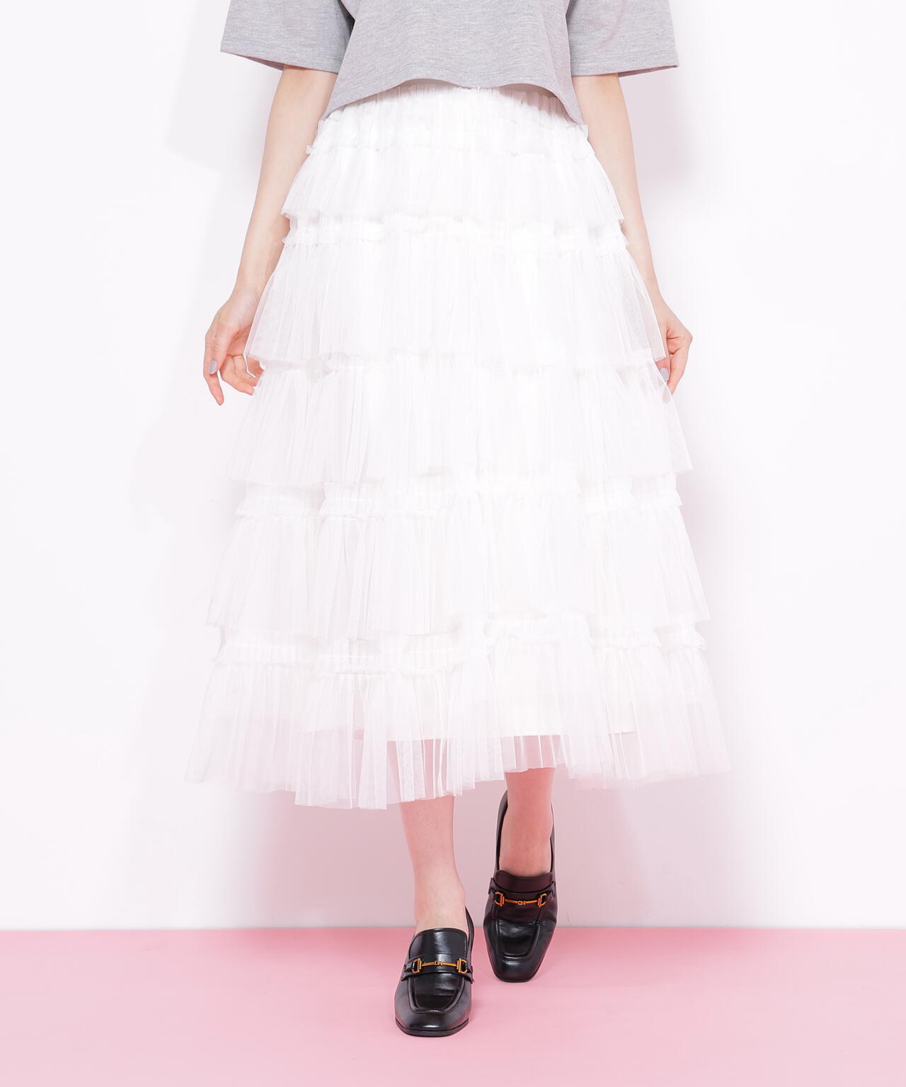 フリルテープティアードスカート