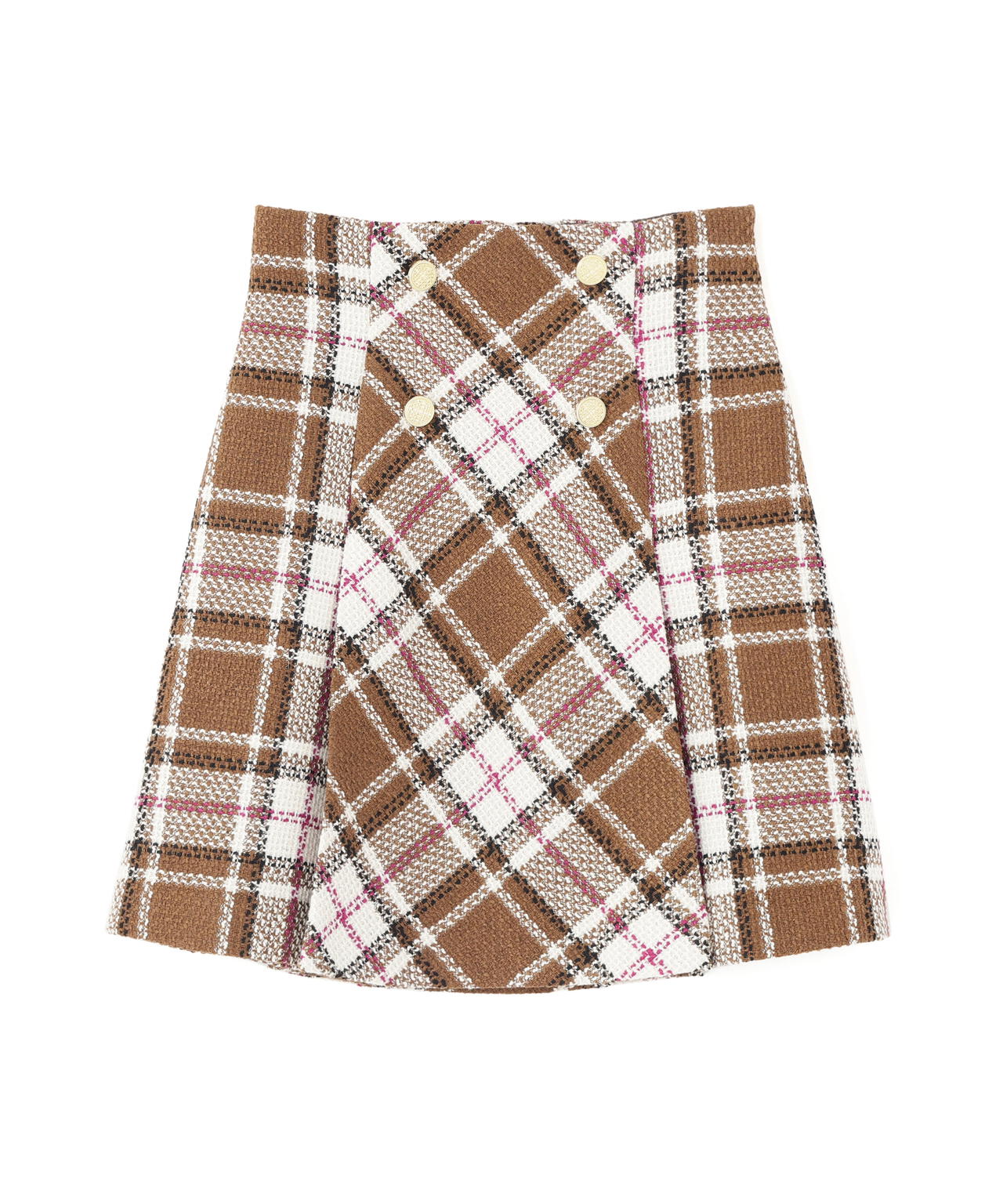 ループヤーンチェックミニスカート