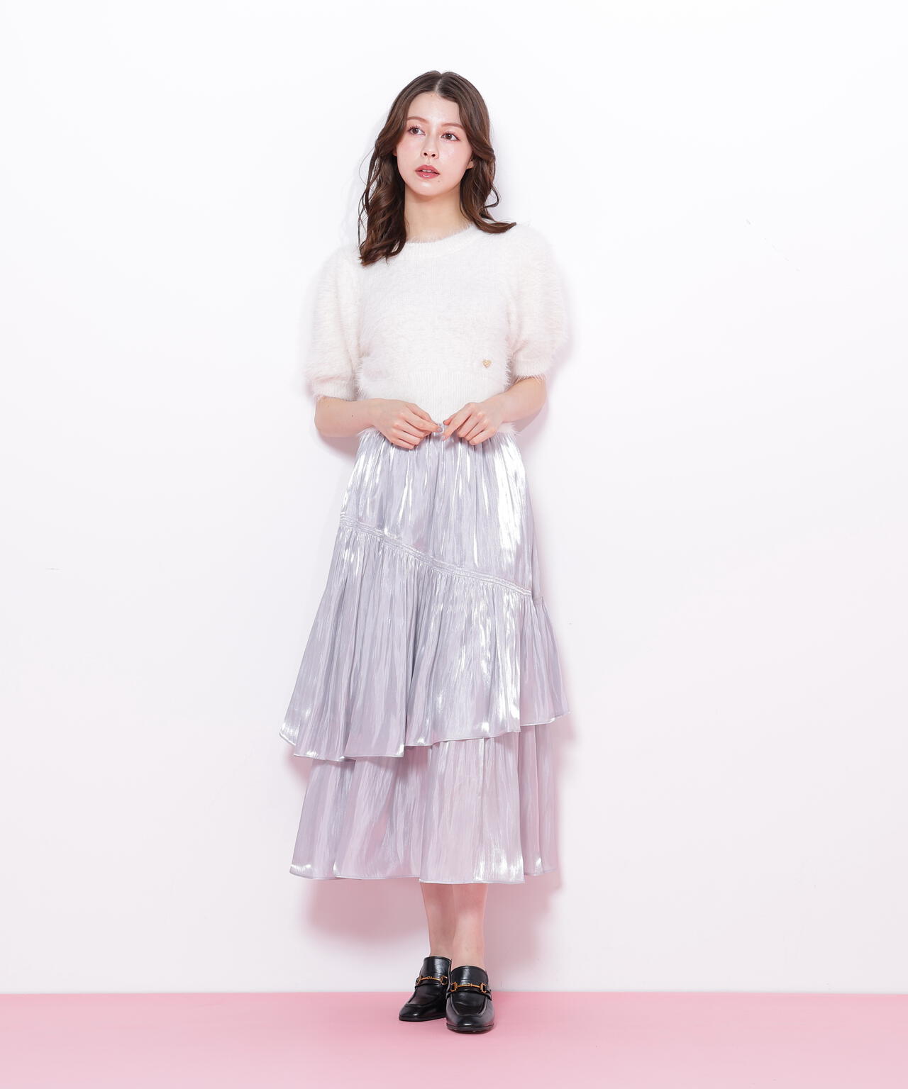 割繊ティアードスカート