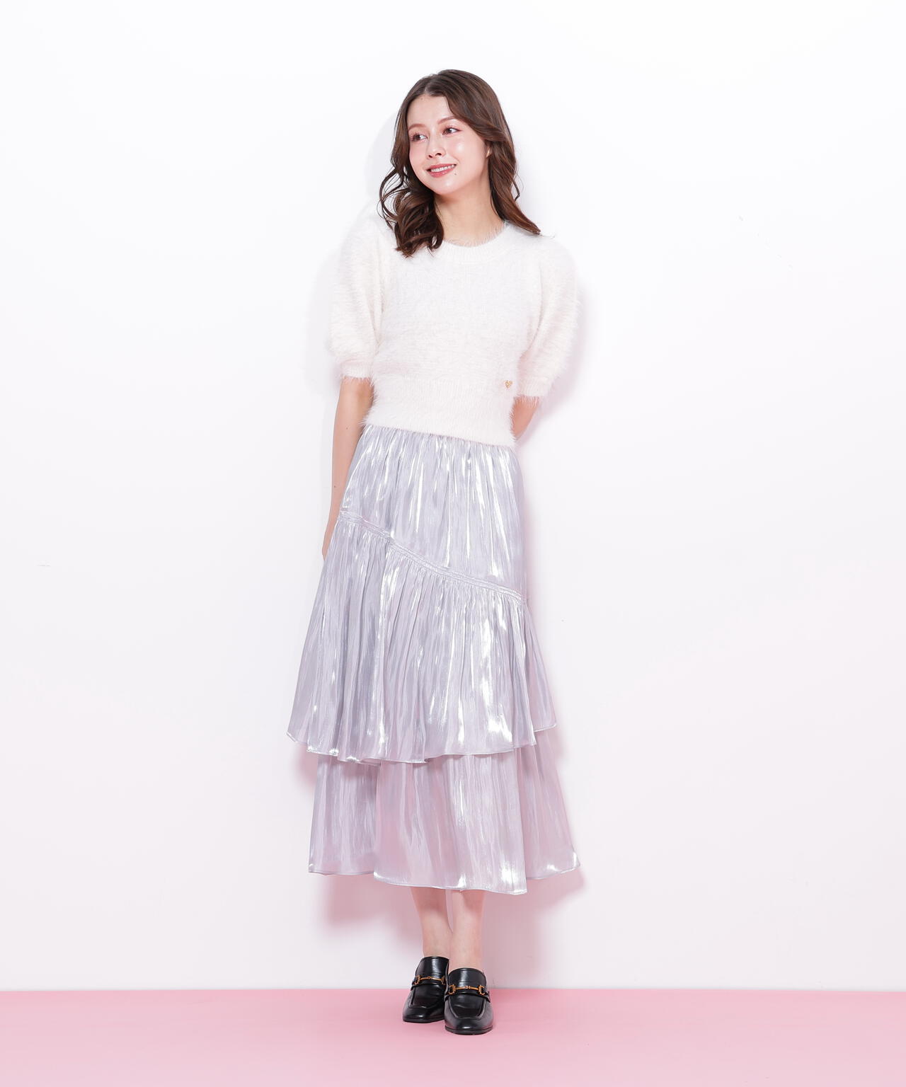 割繊ティアードスカート