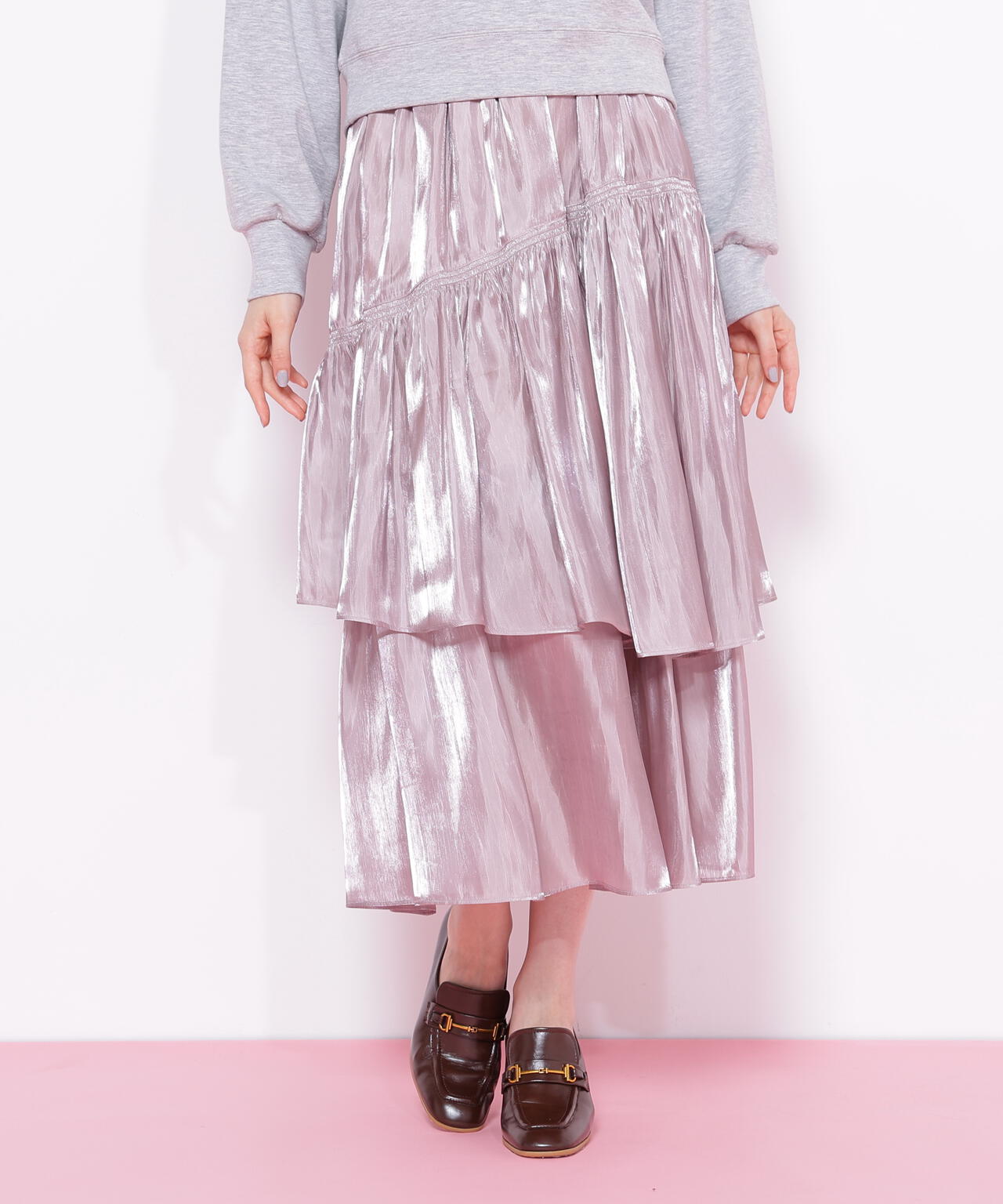 割繊ティアードスカート