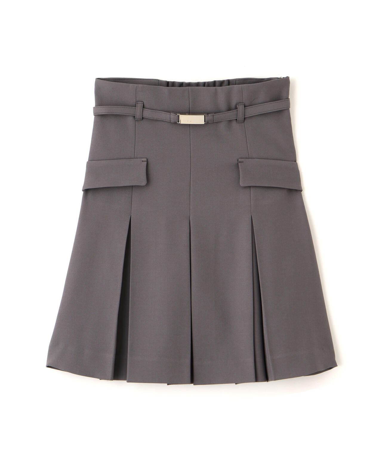 <セットアップ対応>ベルト付ベーシックツイルミニスカート