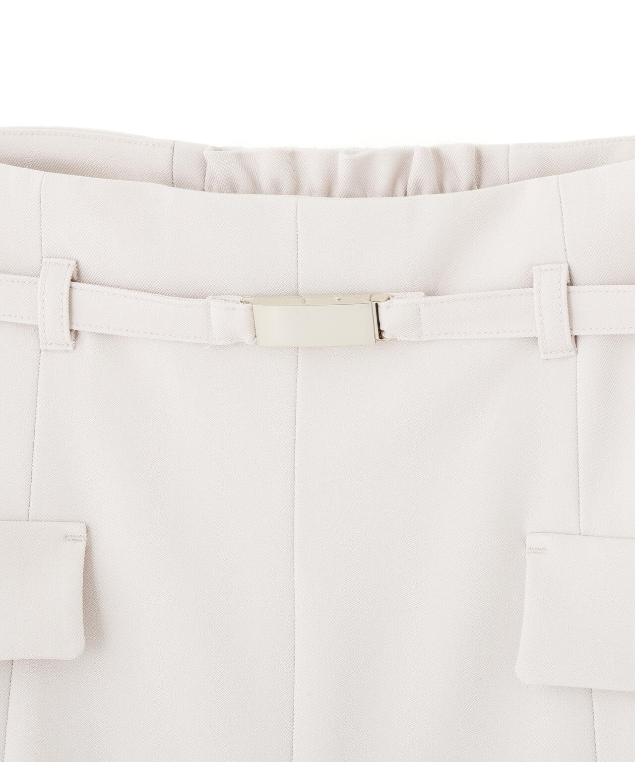 <セットアップ対応>ベルト付ベーシックツイルミニスカート