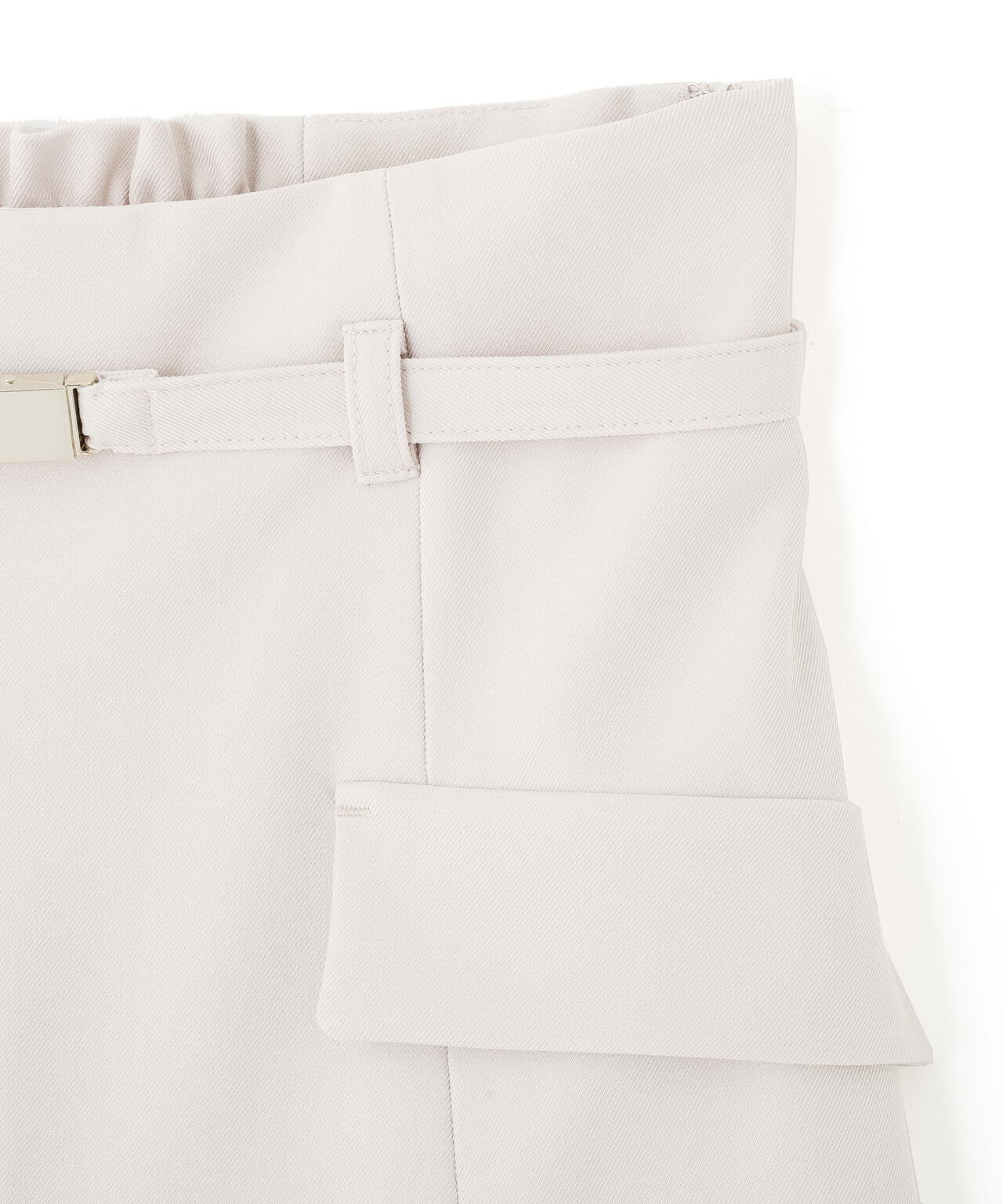 <セットアップ対応>ベルト付ベーシックツイルミニスカート