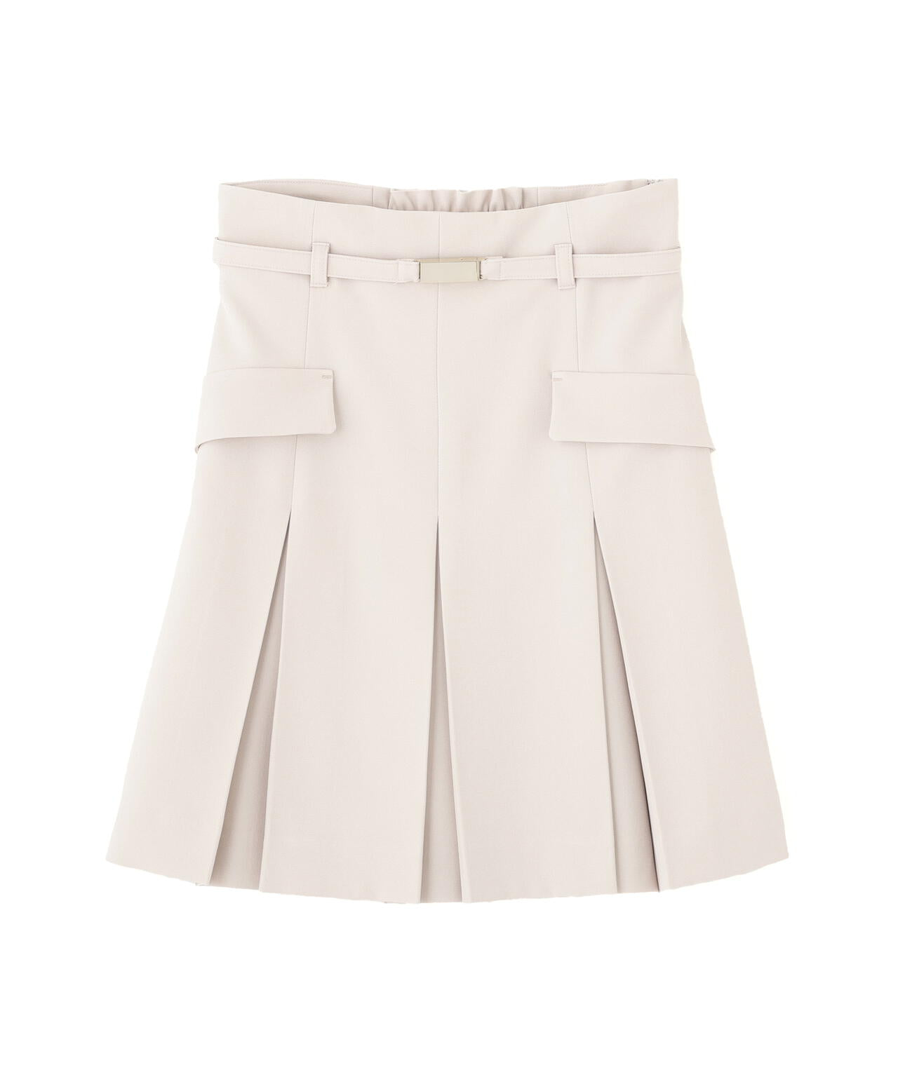 <セットアップ対応>ベルト付ベーシックツイルミニスカート