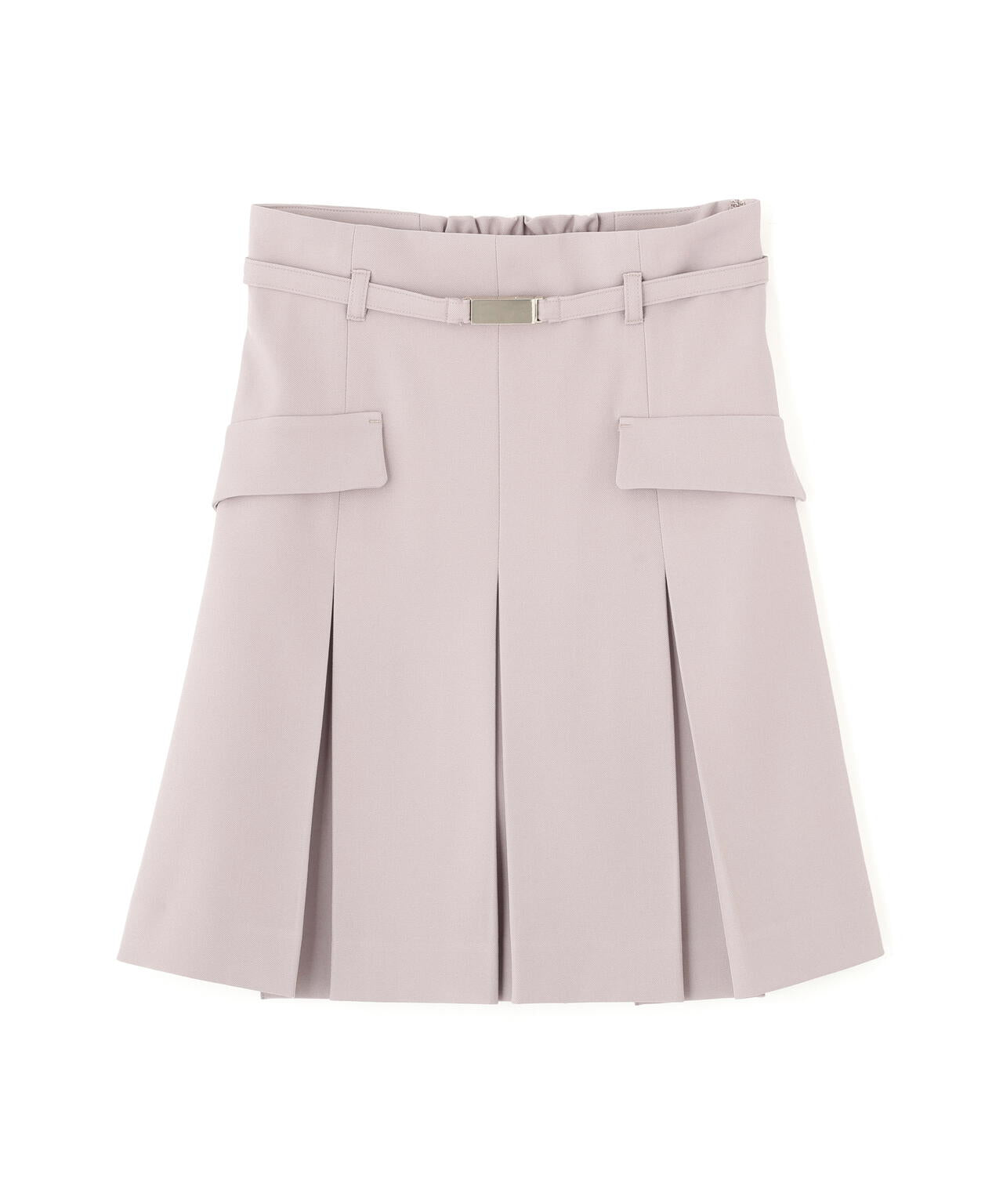 <セットアップ対応>ベルト付ベーシックツイルミニスカート