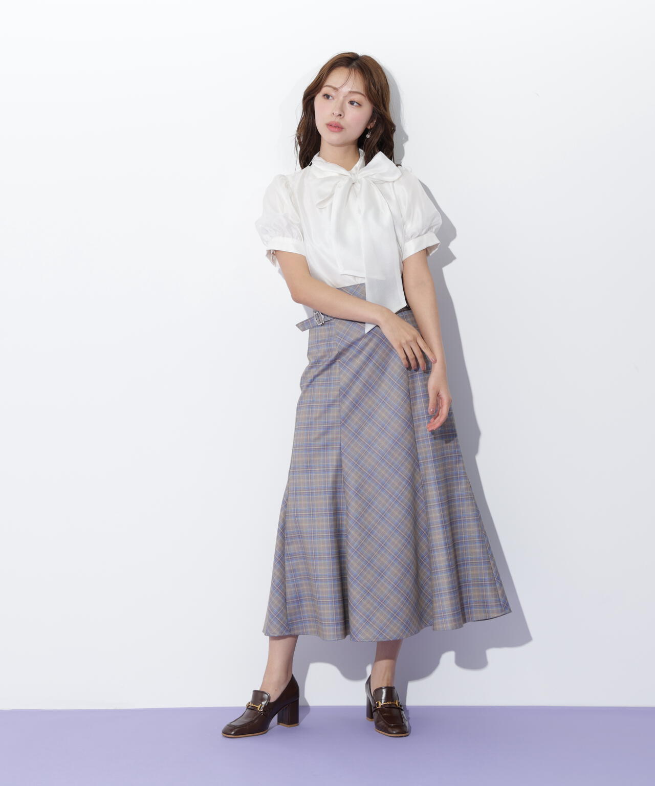 チェックマーメイドスカート