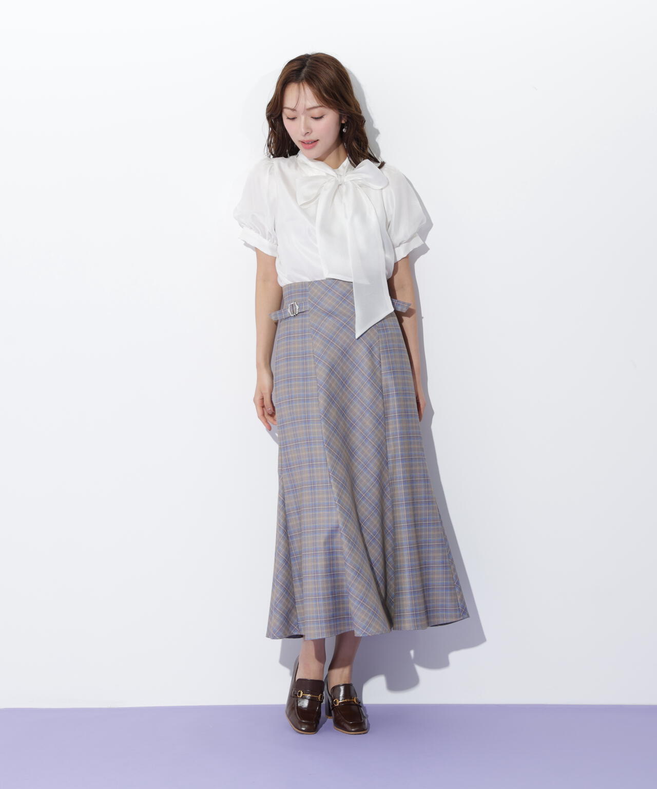 チェックマーメイドスカート