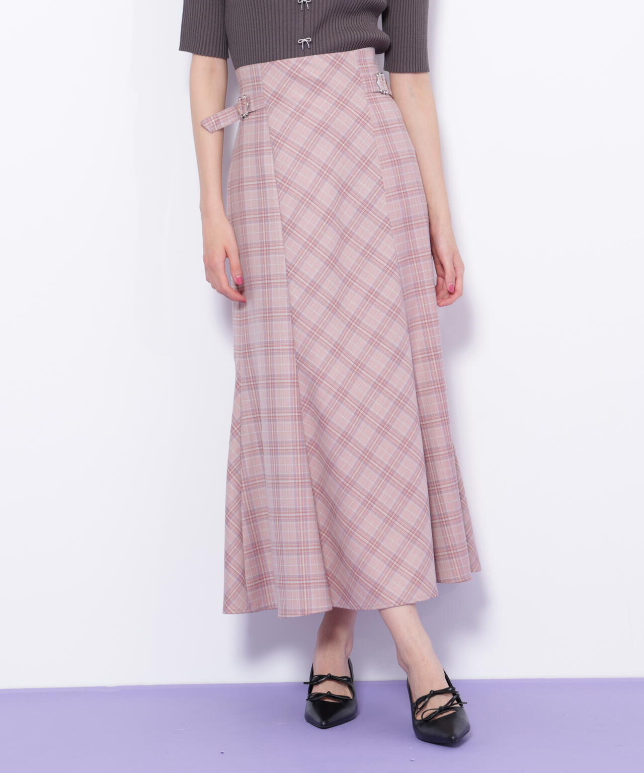 チェックマーメイドスカート