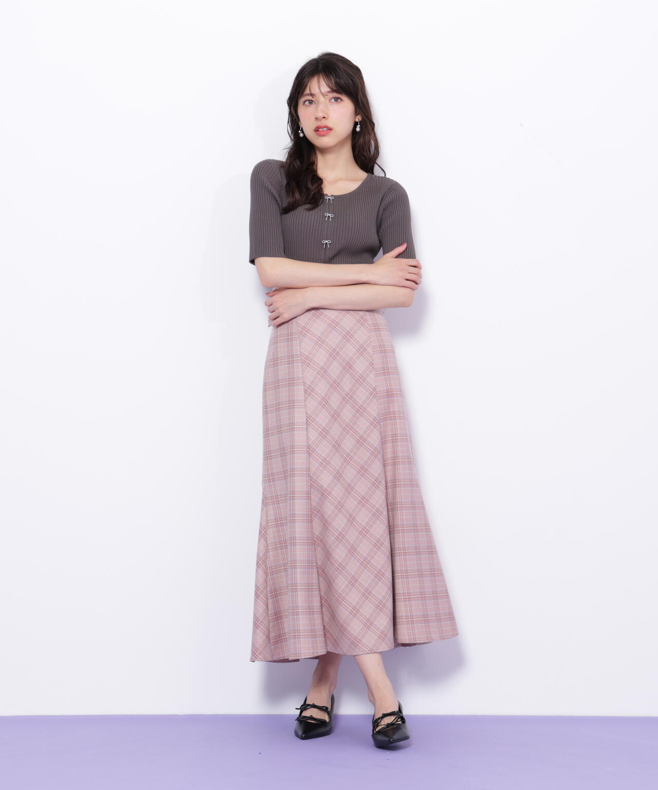 チェックマーメイドスカート