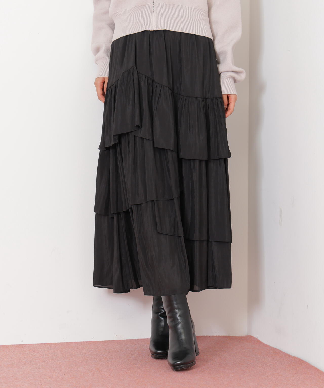 アシメティアードスカート