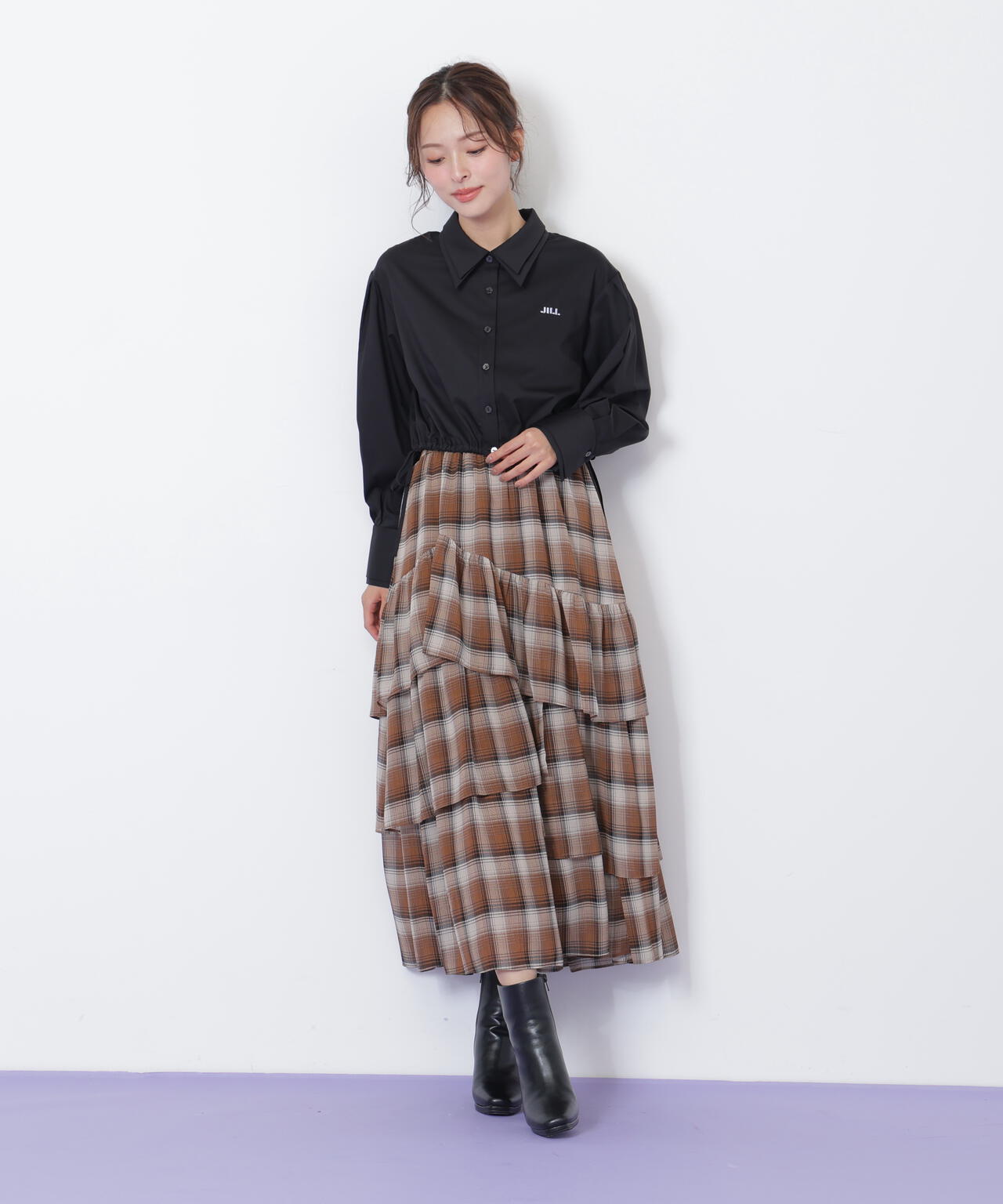 アシメティアードスカート