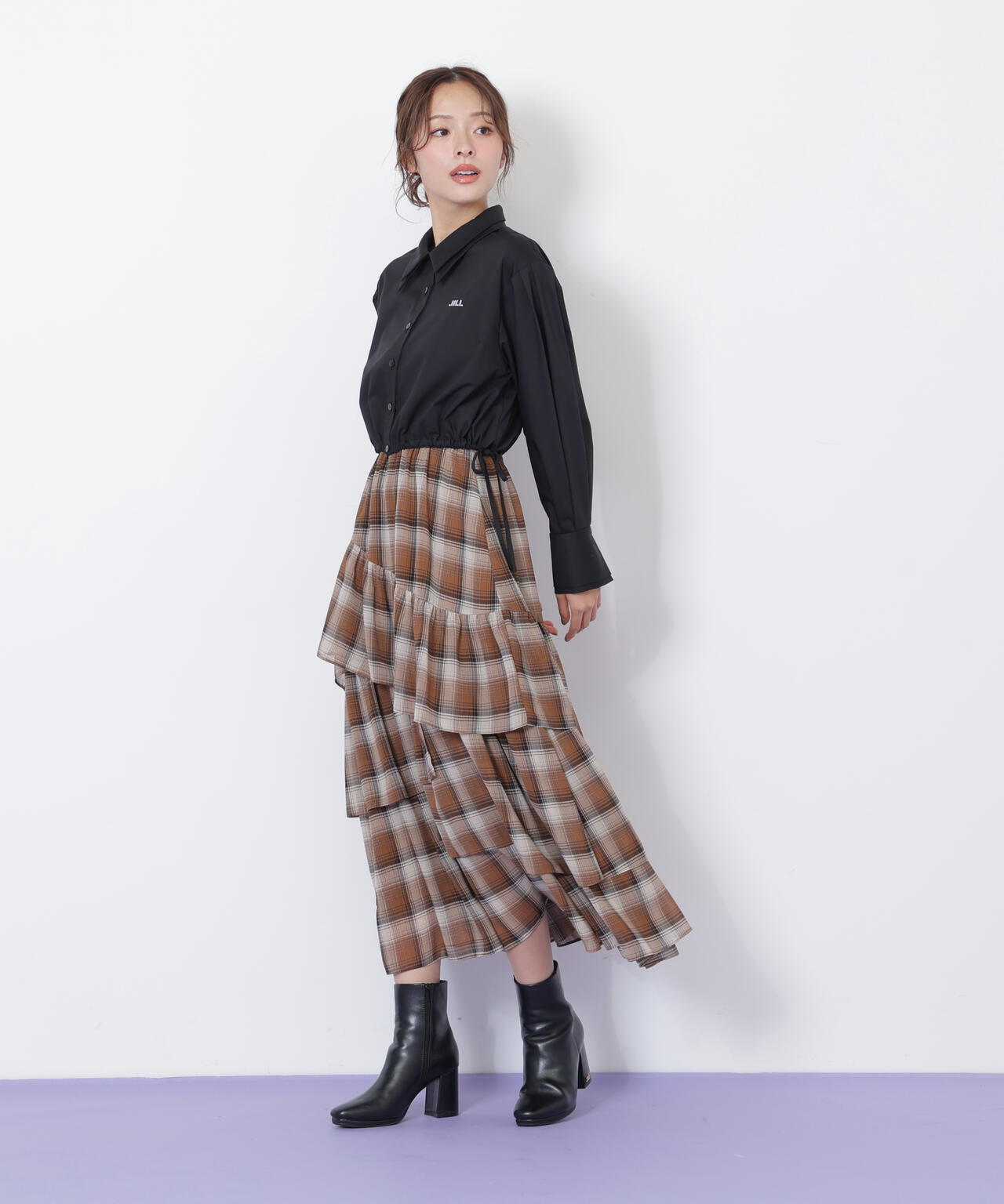 アシメティアードスカート