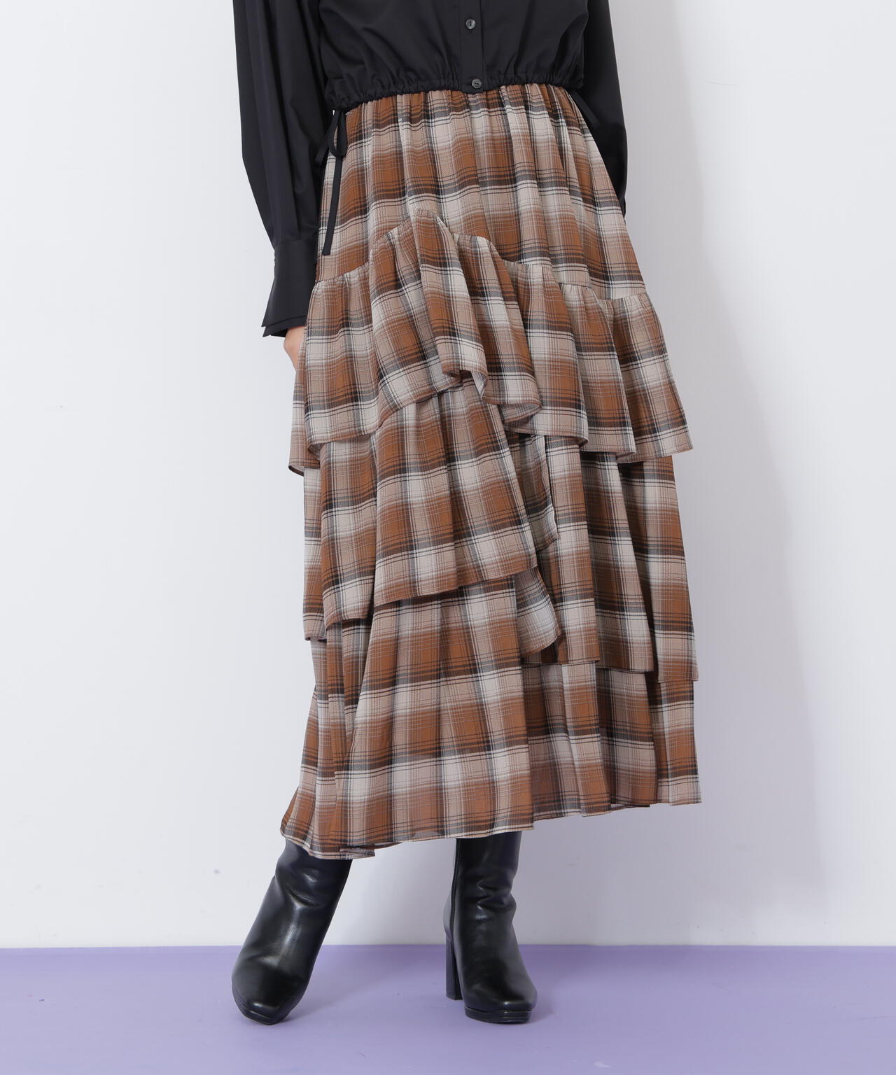 アシメティアードスカート