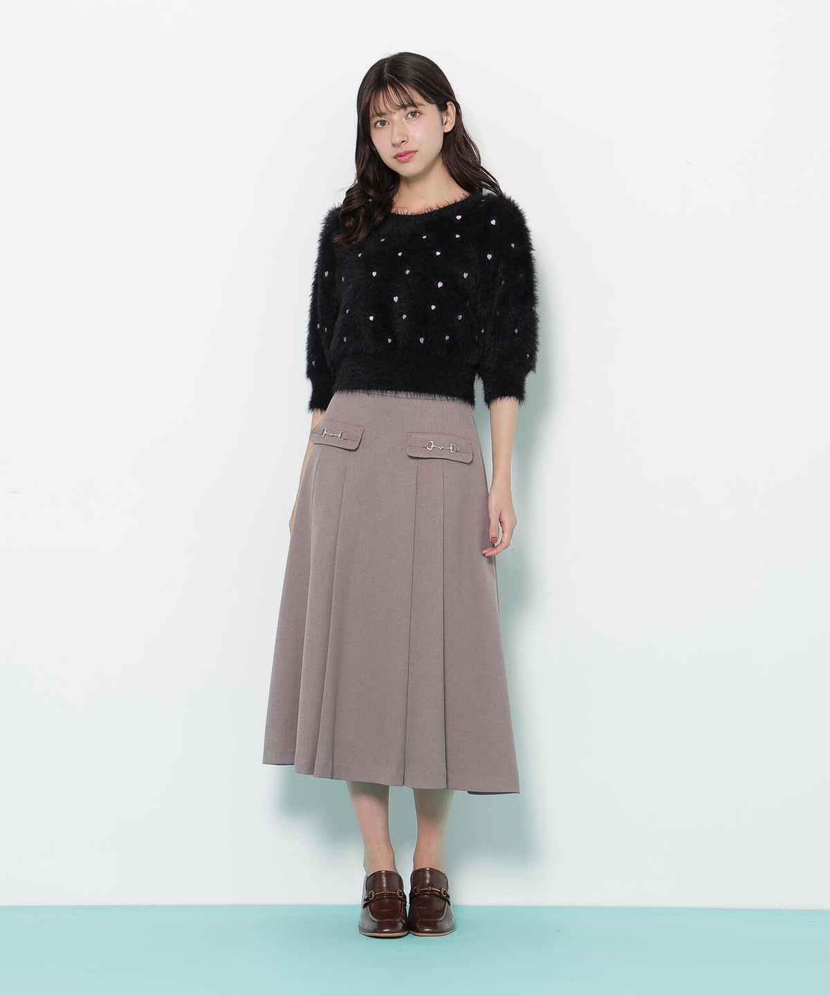 ウーリッシュフラノタックフレアスカート