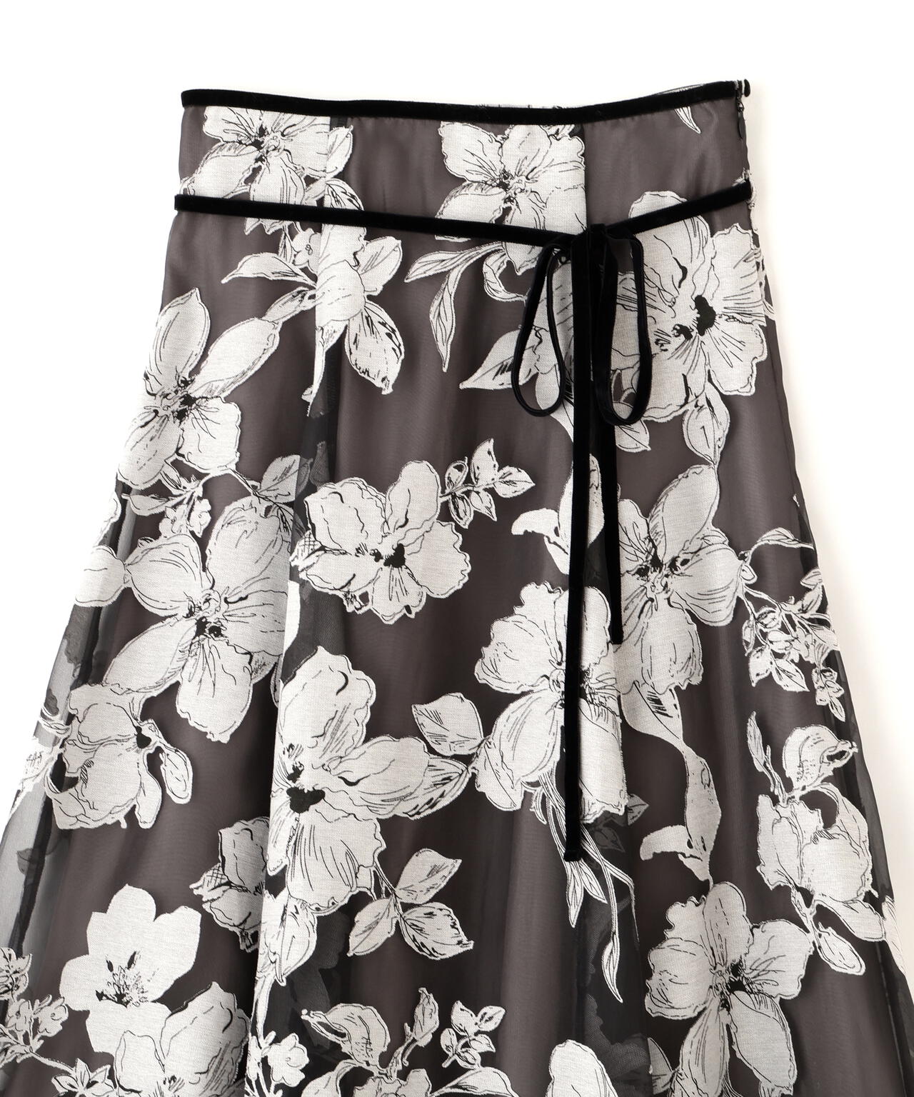 ベロアリボンオパールフラワースカート