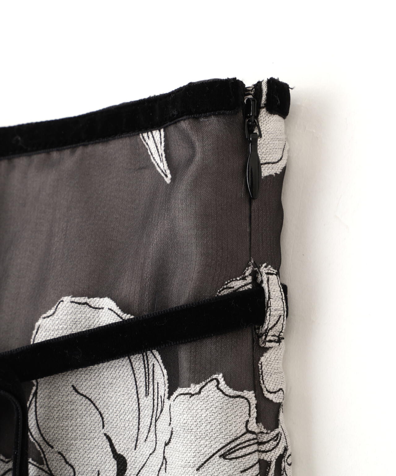 ベロアリボンオパールフラワースカート