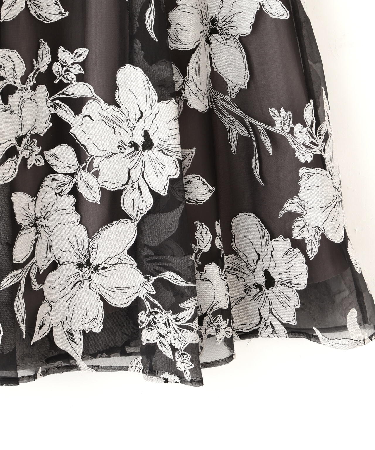 ベロアリボンオパールフラワースカート