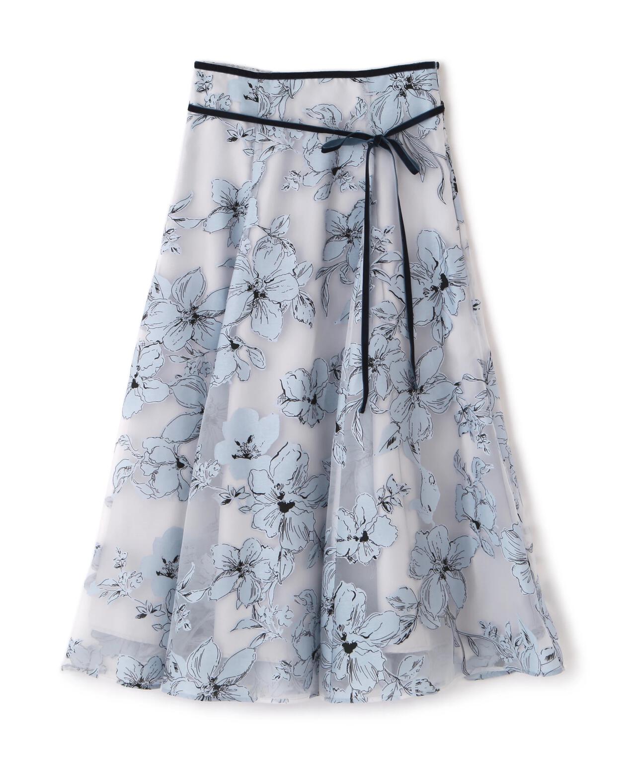 ベロアリボンオパールフラワースカート