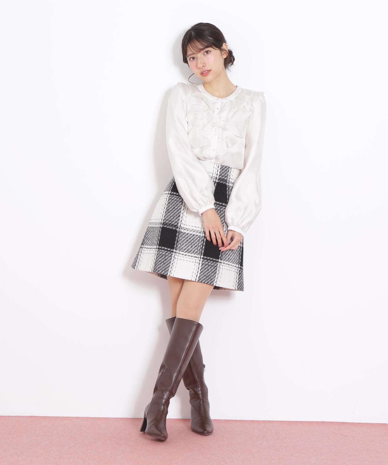 ロービングチェックミニスカート