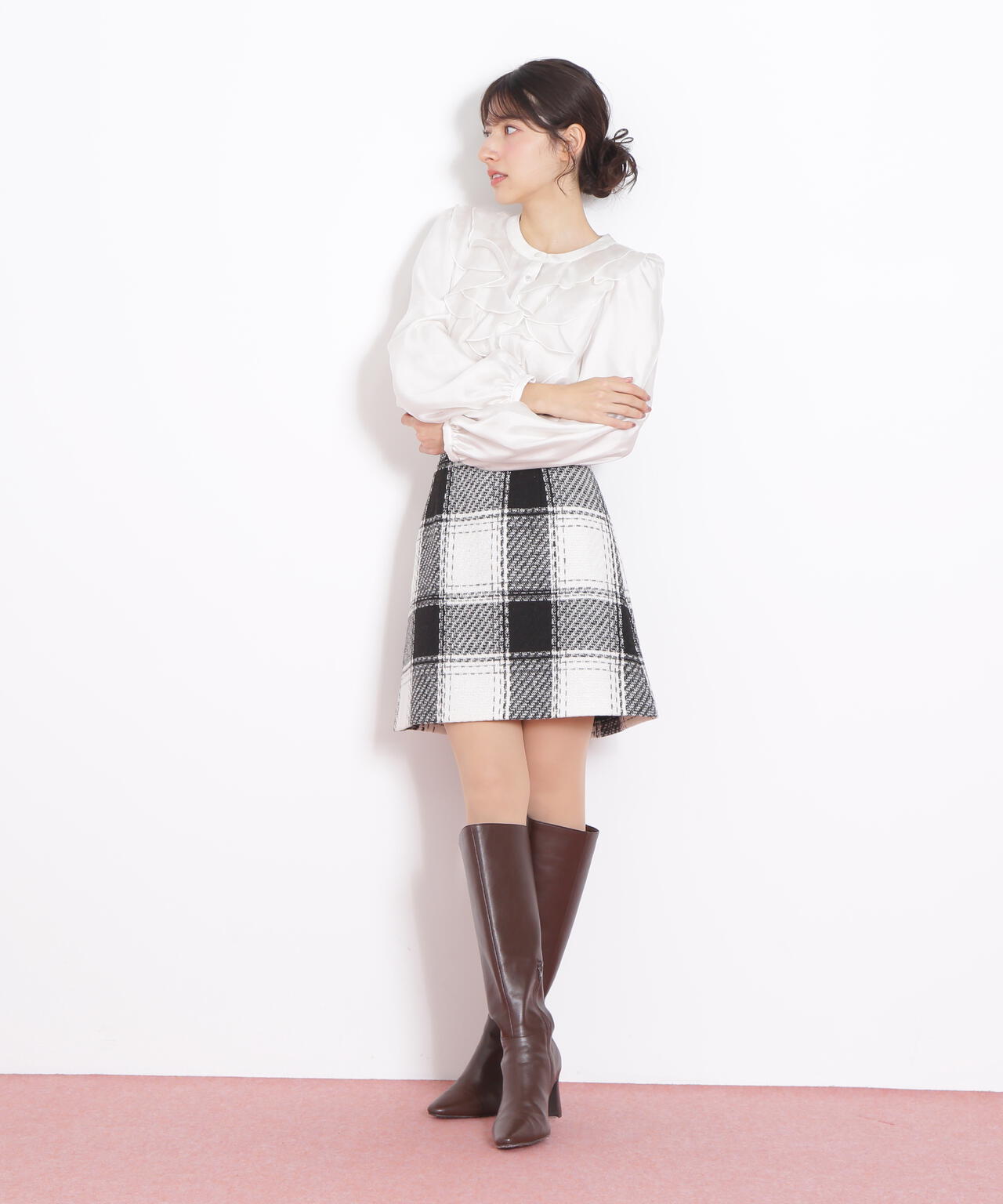 ロービングチェックミニスカート