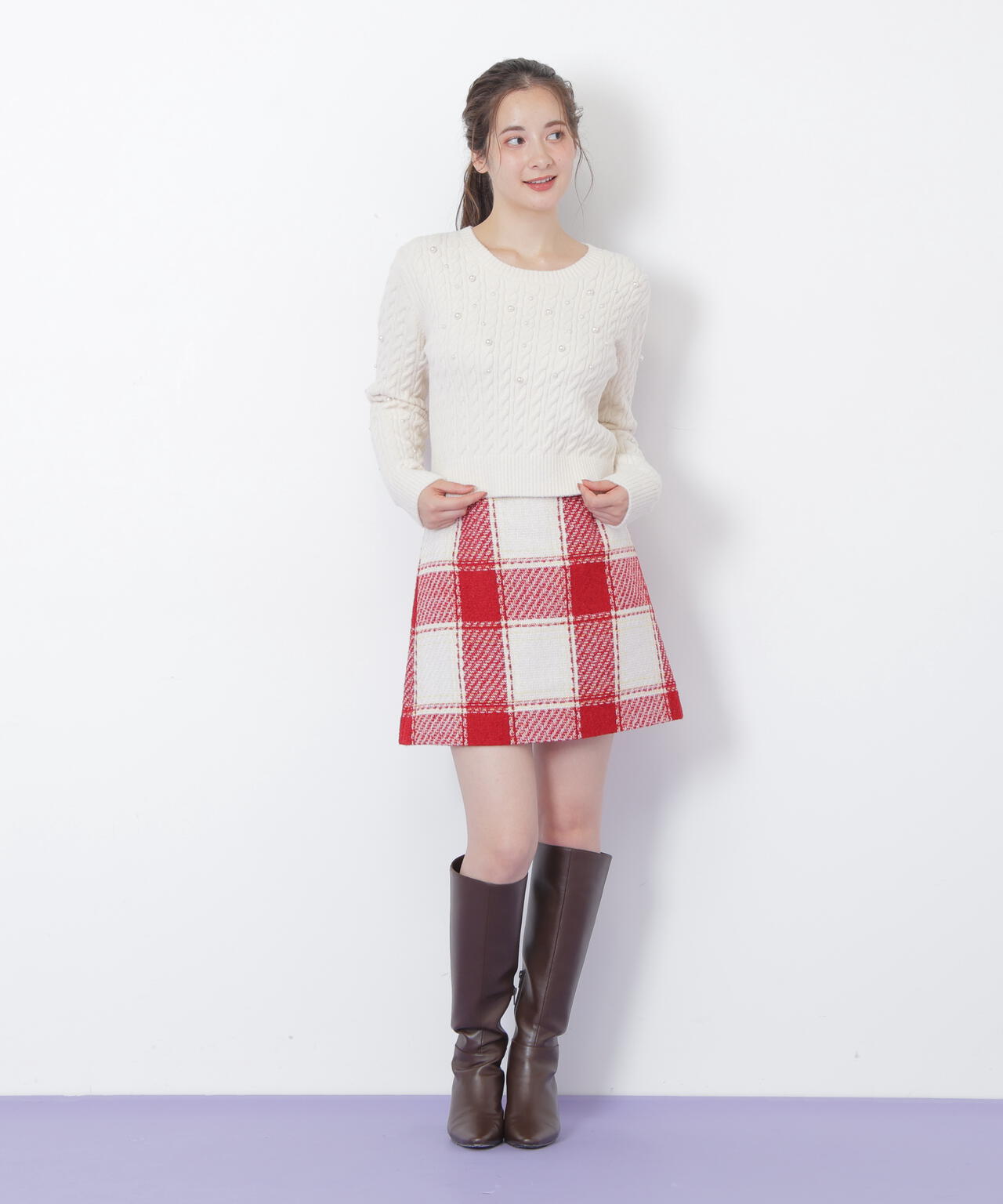 ロービングチェックミニスカート