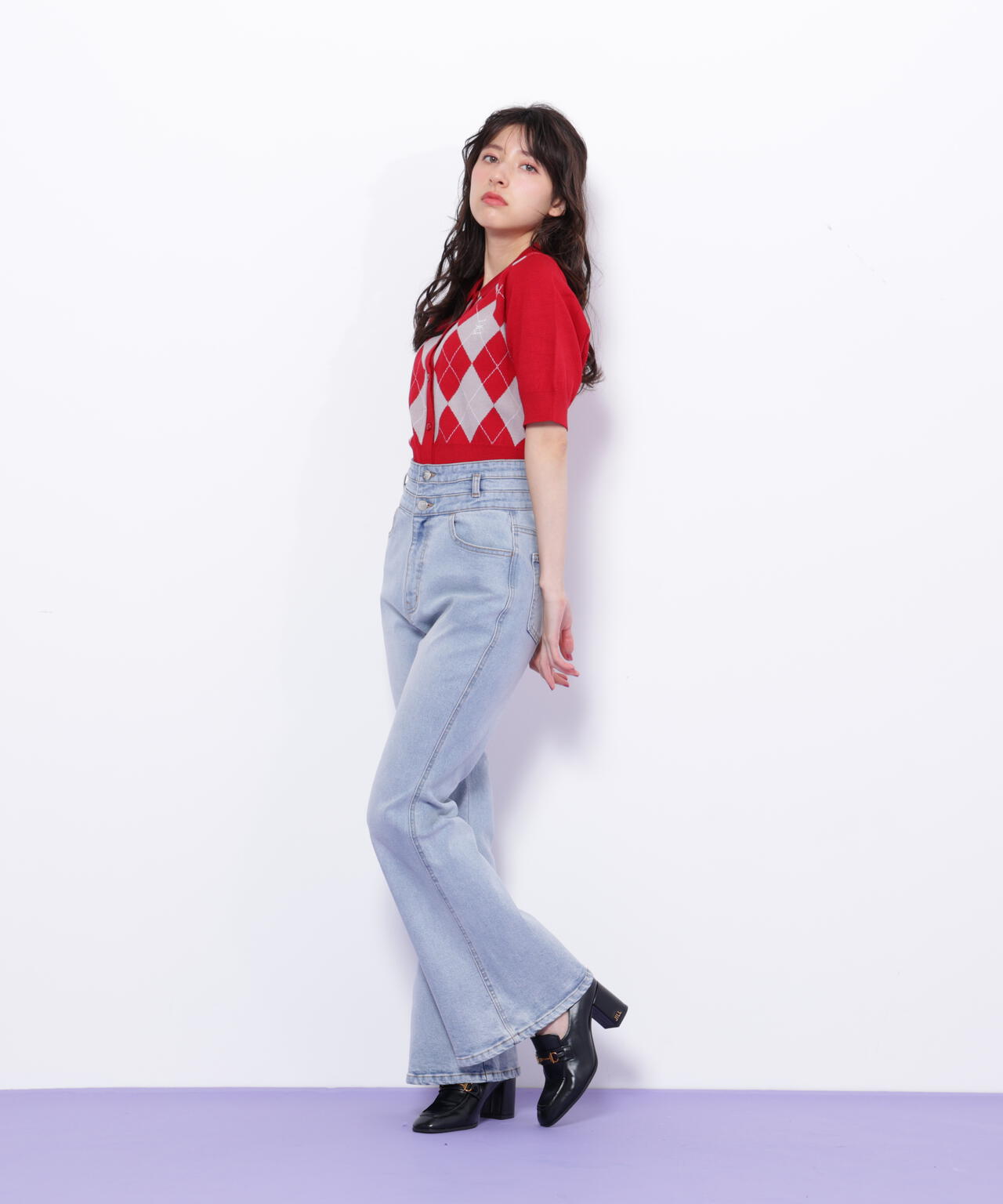 フレアデニムパンツ