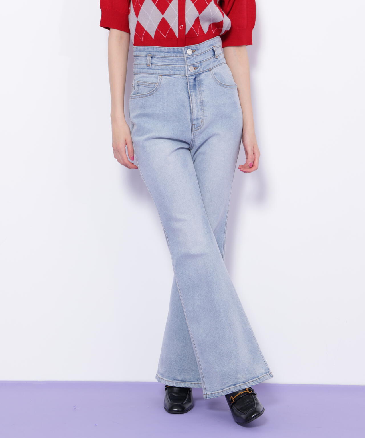 フレアデニムパンツ