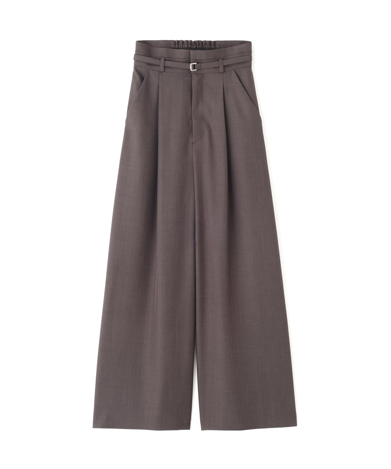 細ベルト付きワイドパンツ