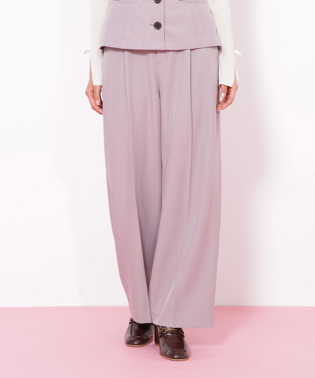 <セットアップ対応>ベーシックツイルビットベルトパンツ