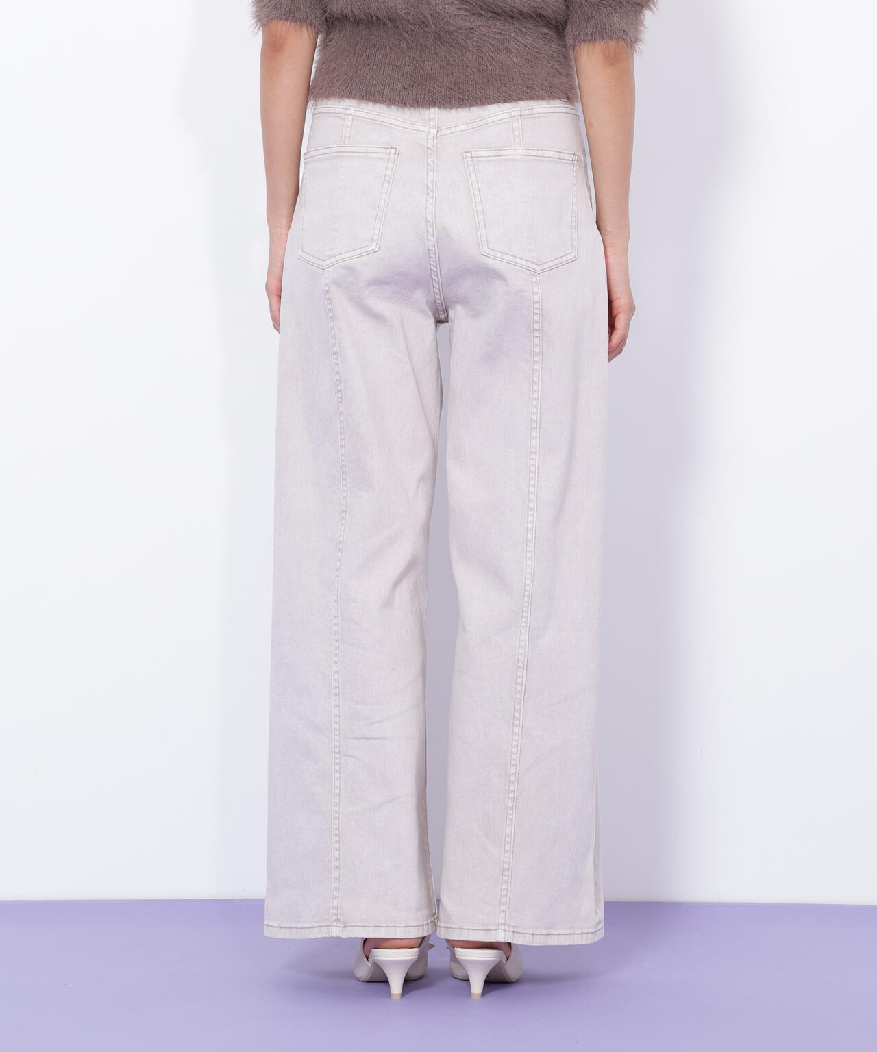 切替えデザインデニムパンツ