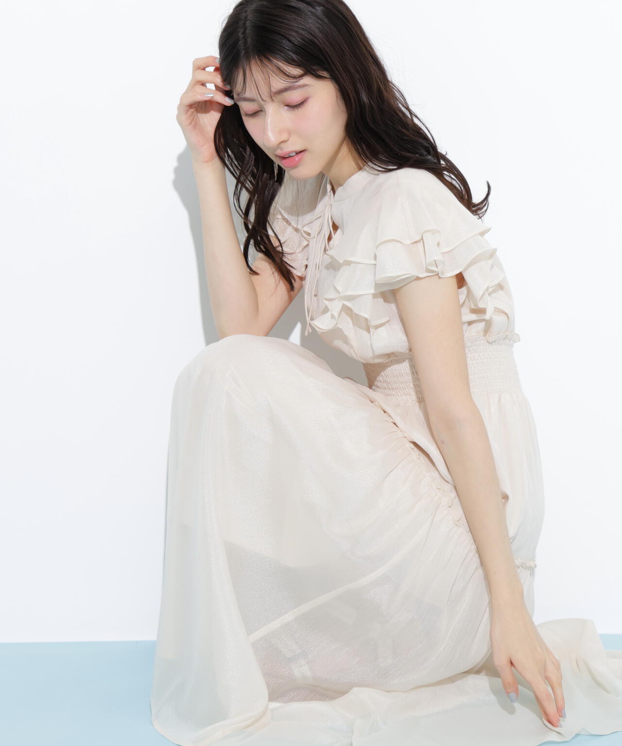 ボリュームティアードワンピース