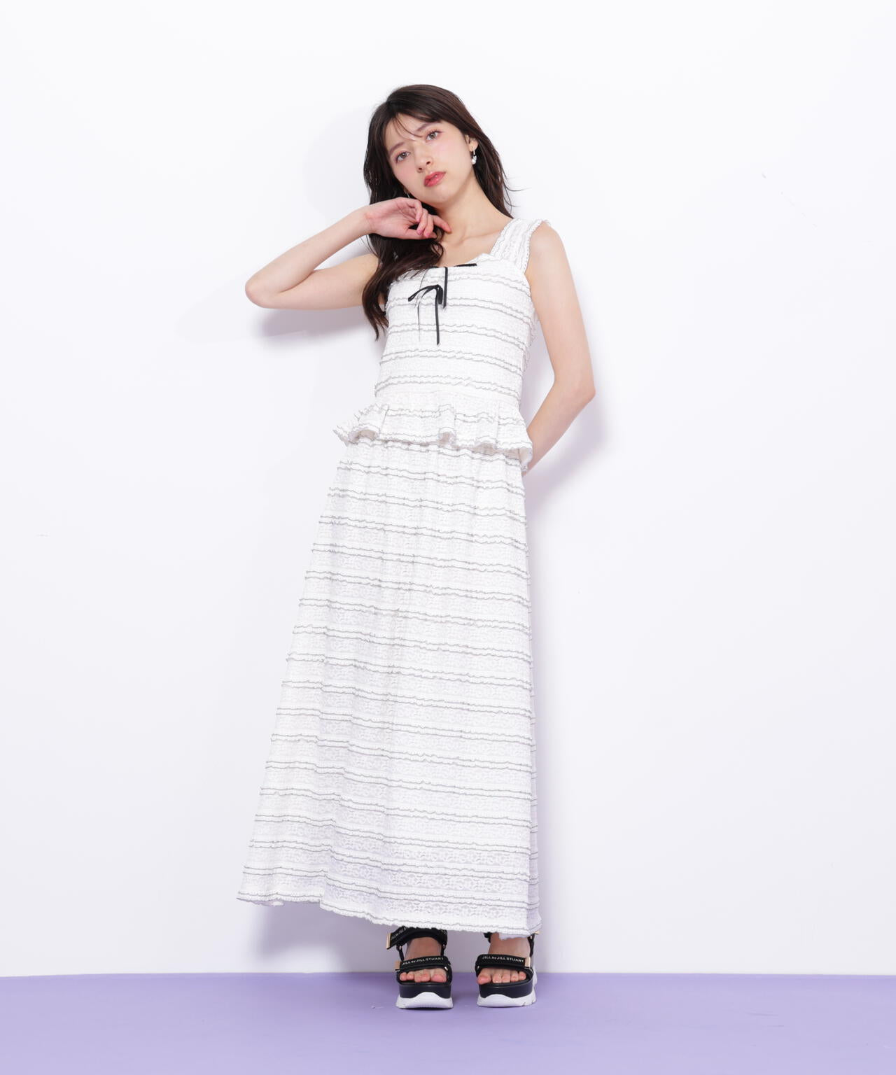 バイカラーストレッチレースセットアップ