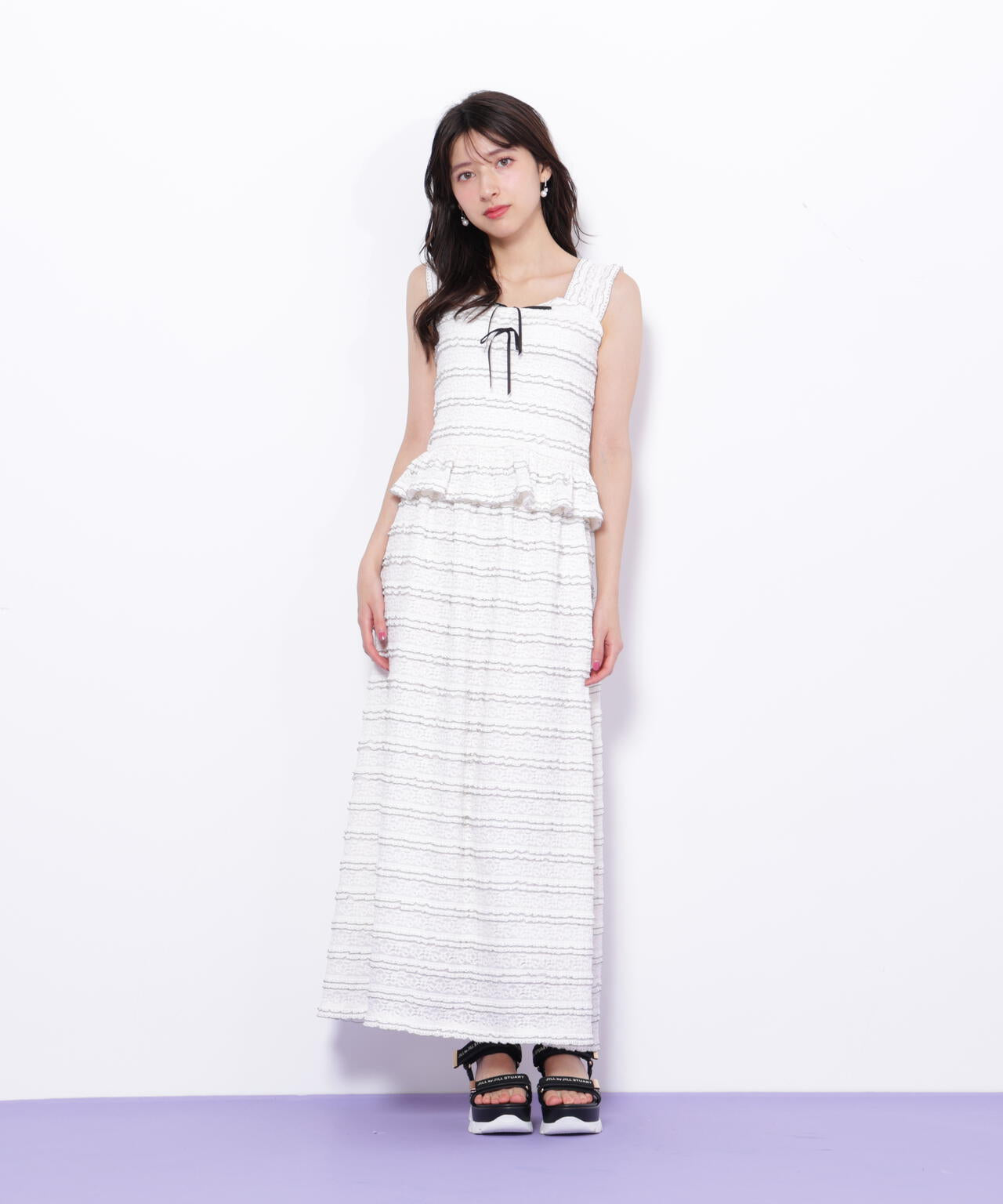 バイカラーストレッチレースセットアップ