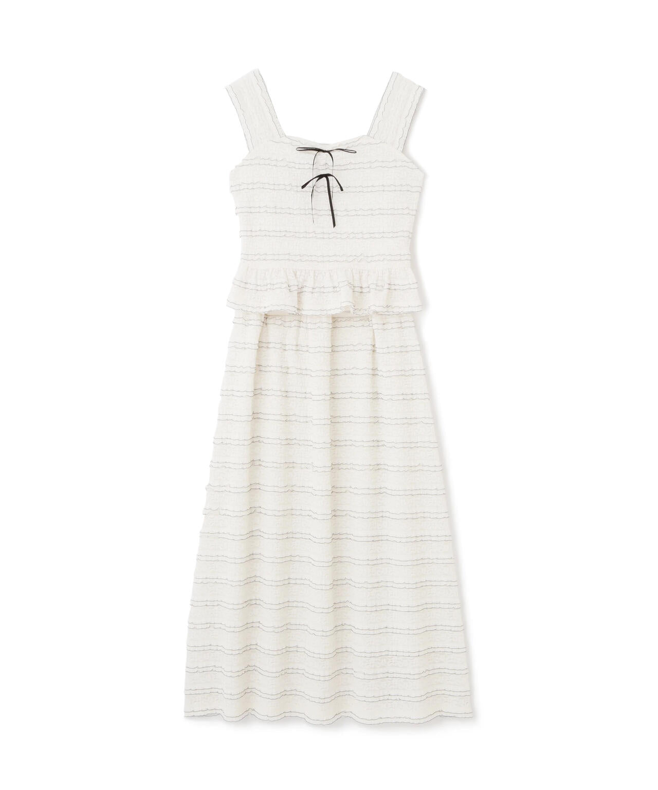 バイカラーストレッチレースセットアップ