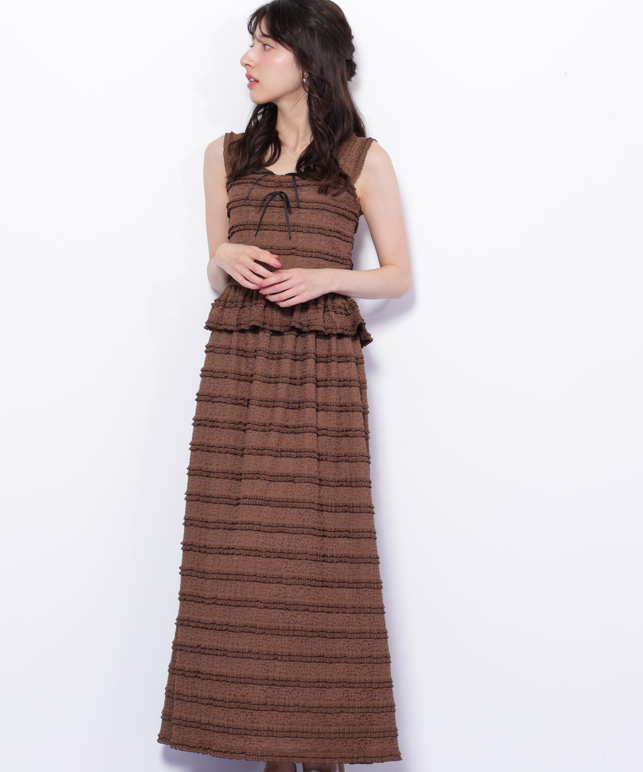 バイカラーストレッチレースセットアップ