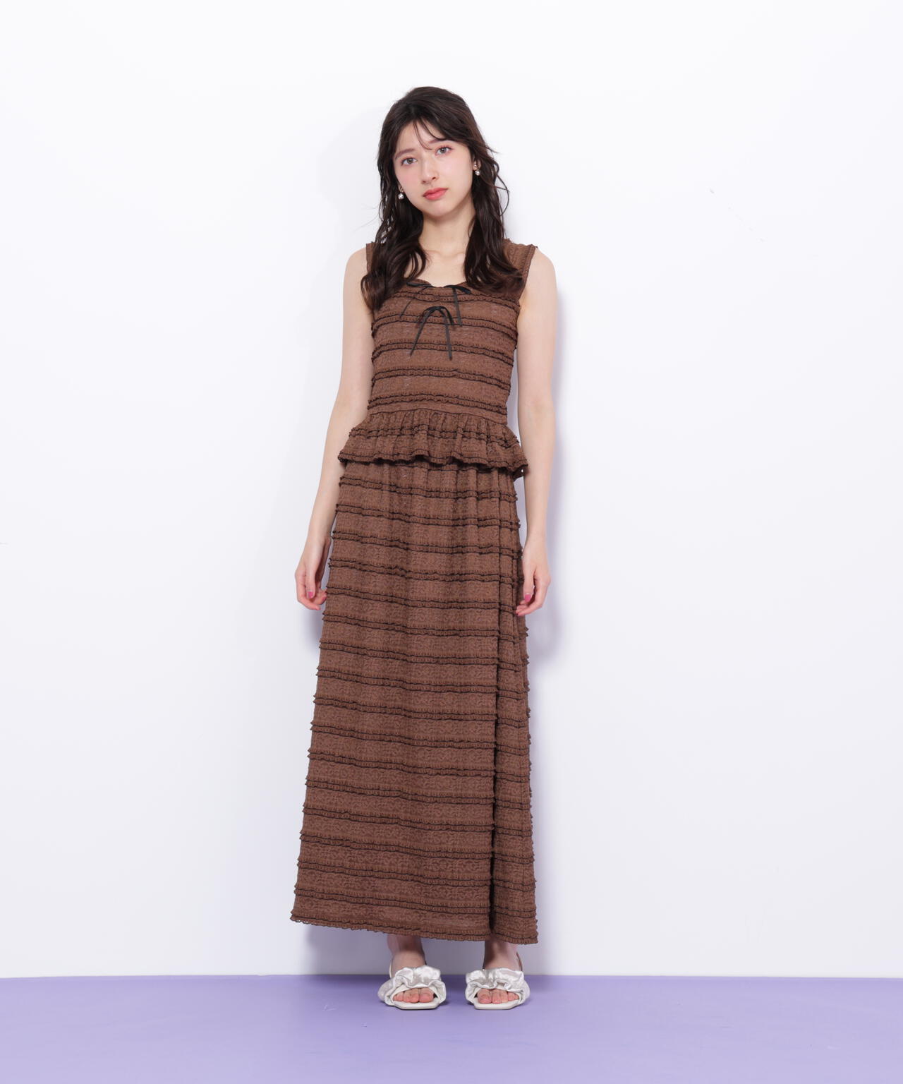 バイカラーストレッチレースセットアップ