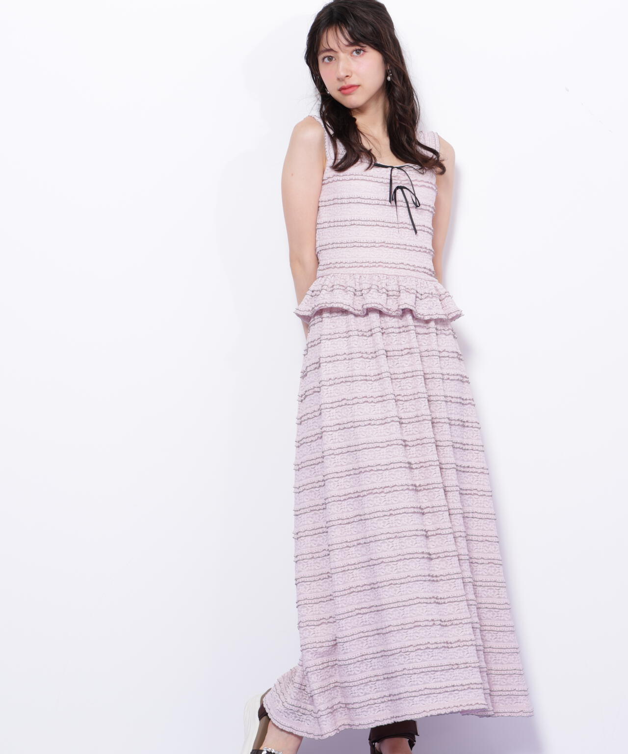 バイカラーストレッチレースセットアップ