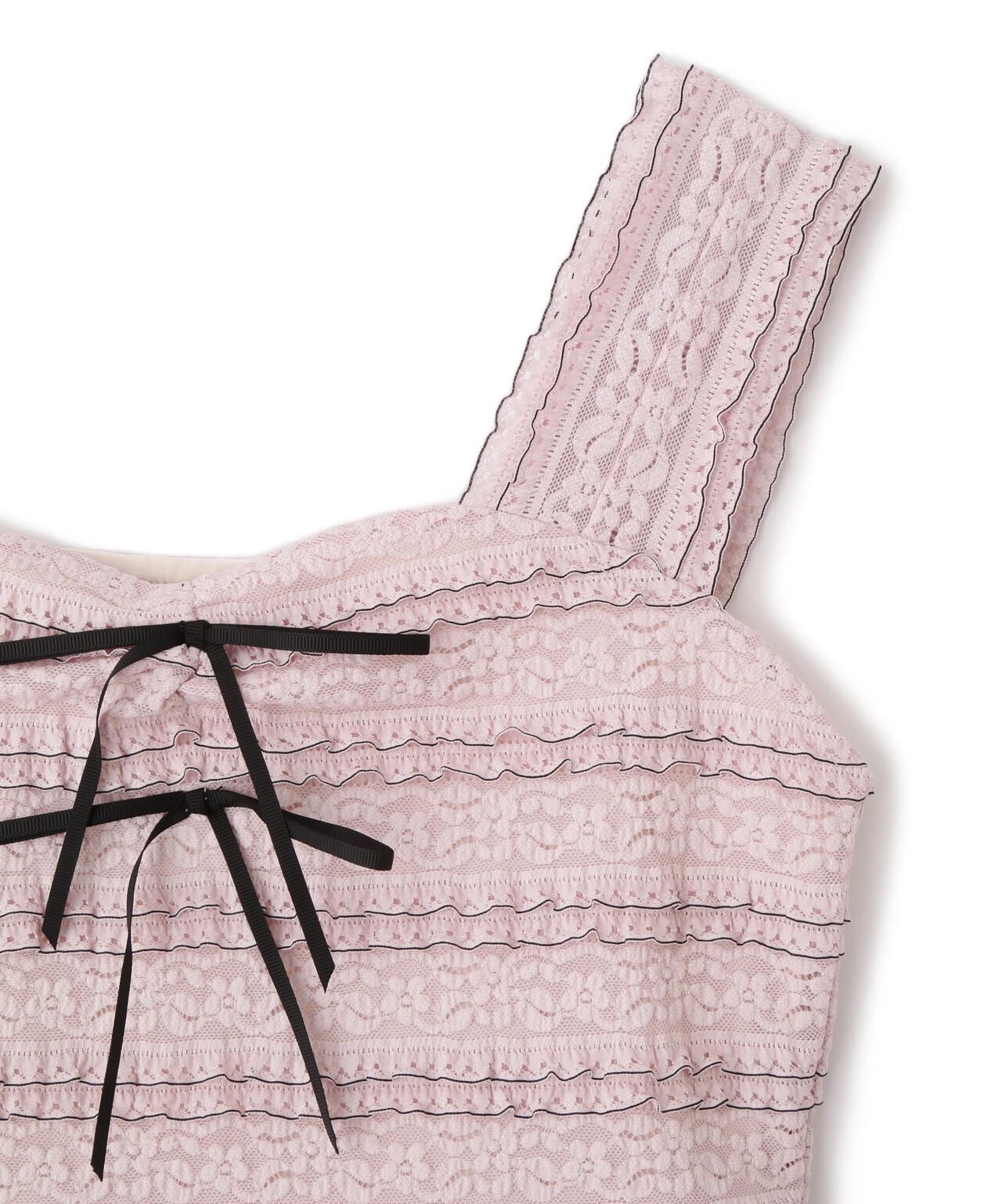 バイカラーストレッチレースセットアップ