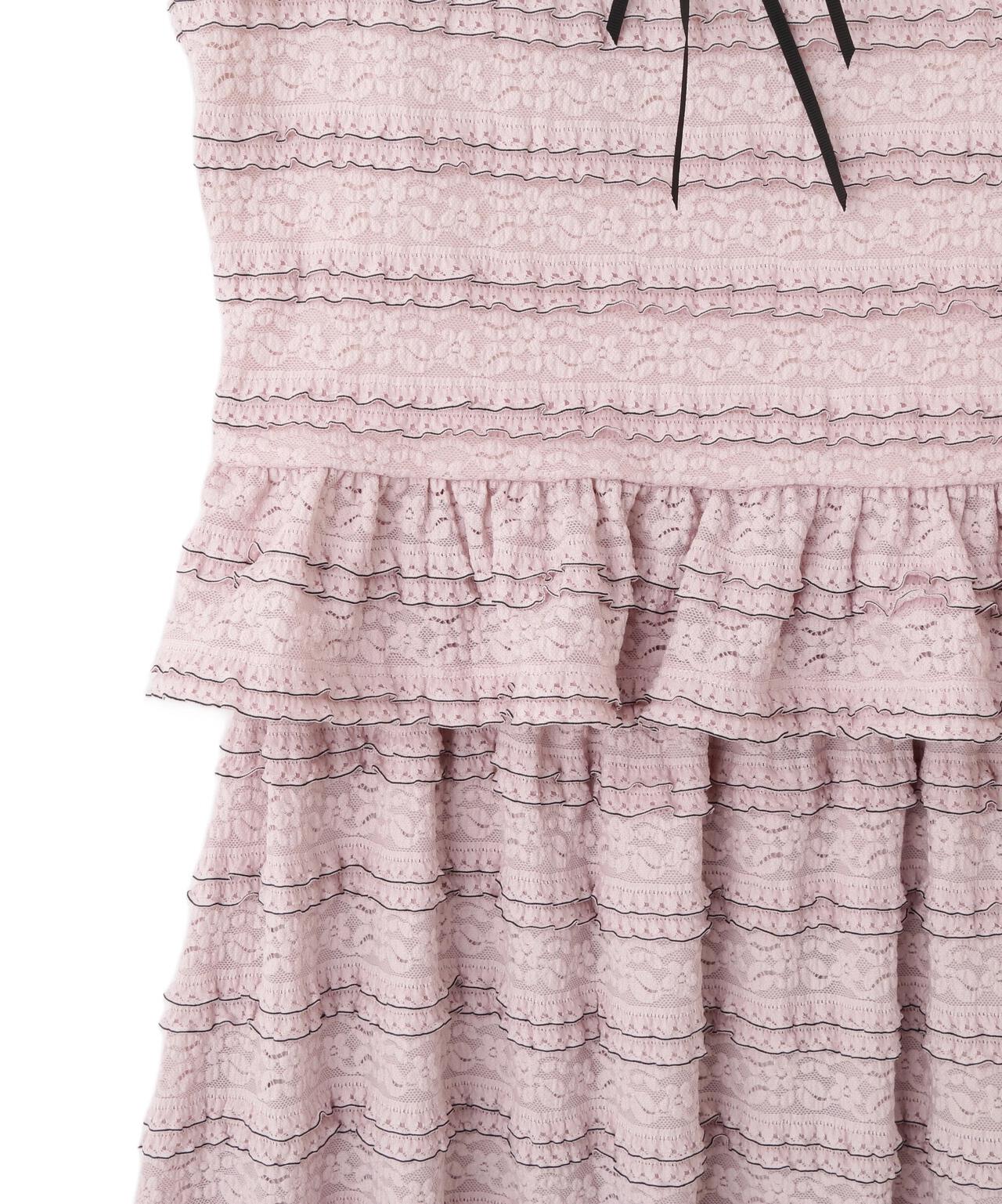 バイカラーストレッチレースセットアップ