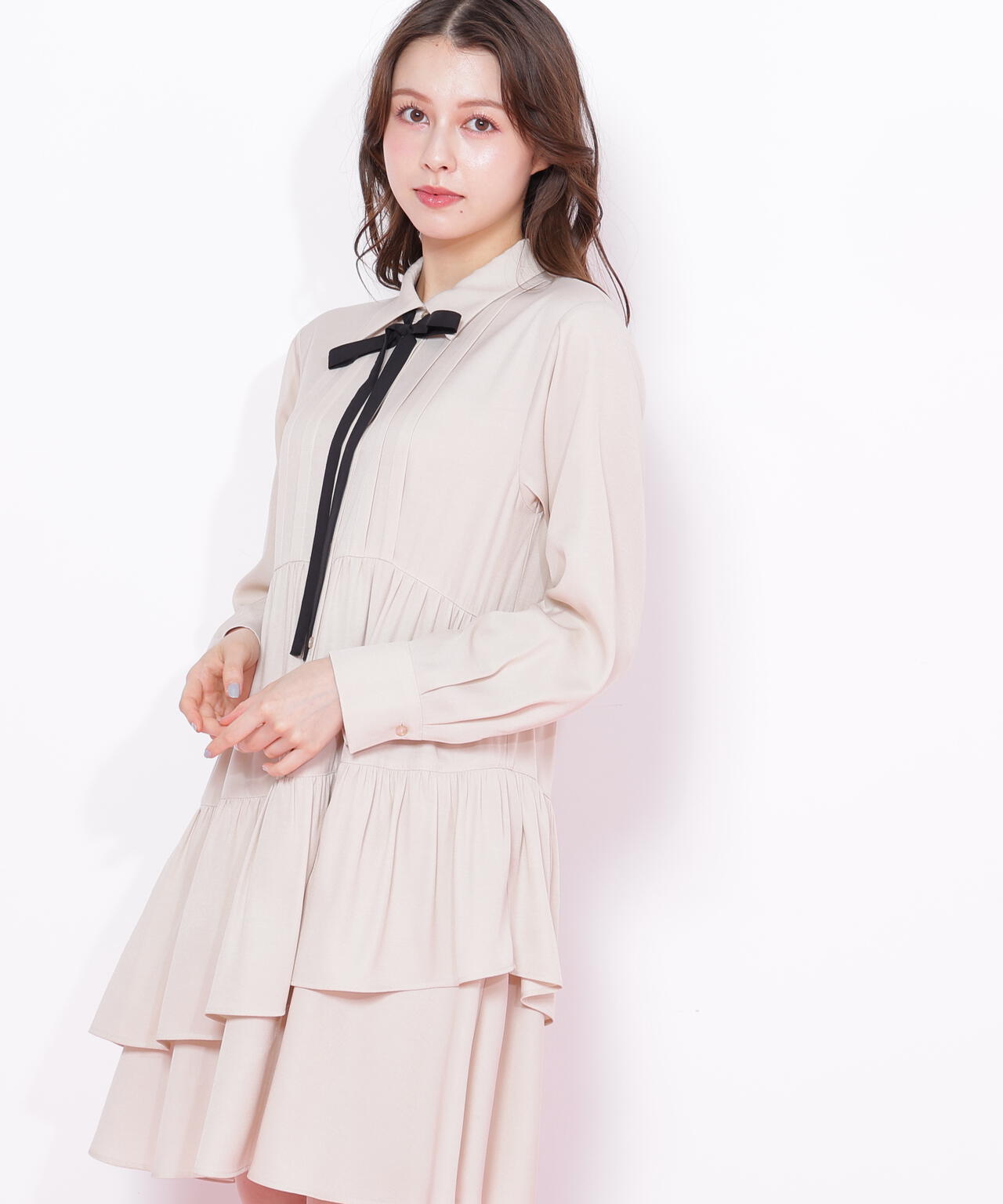 ティアードミニシャツワンピース