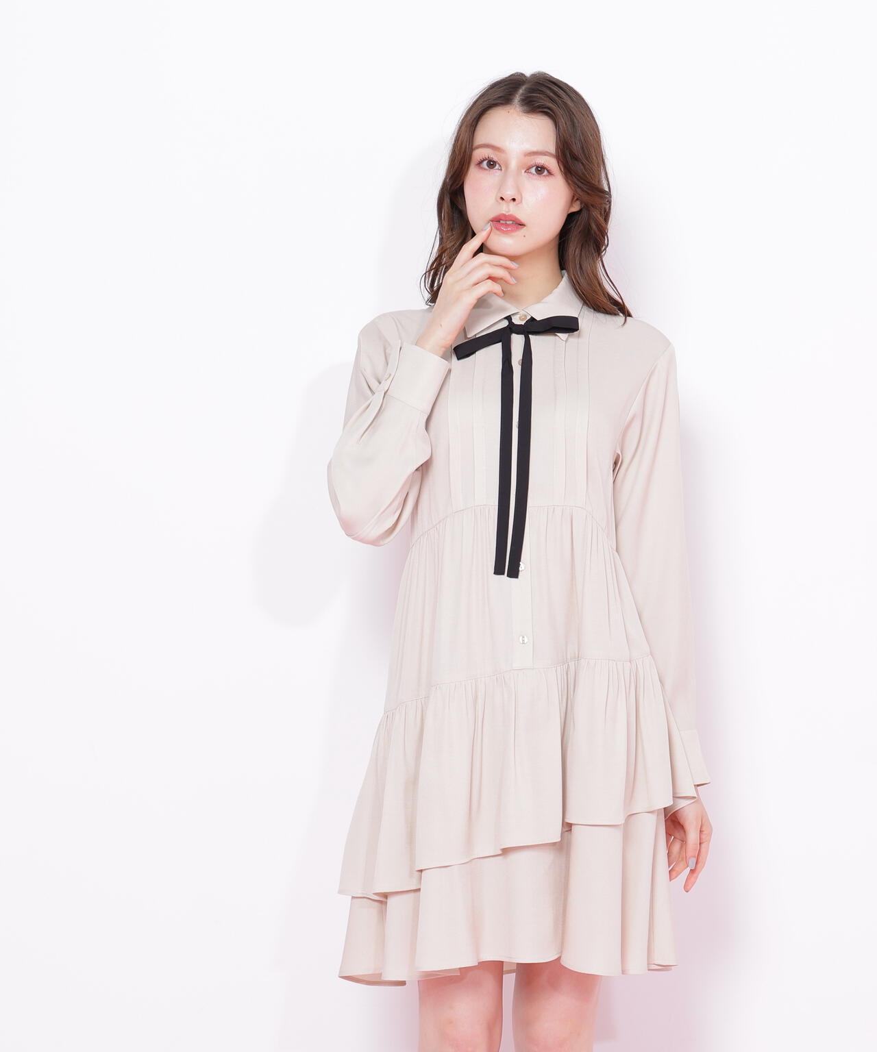 ティアードミニシャツワンピース
