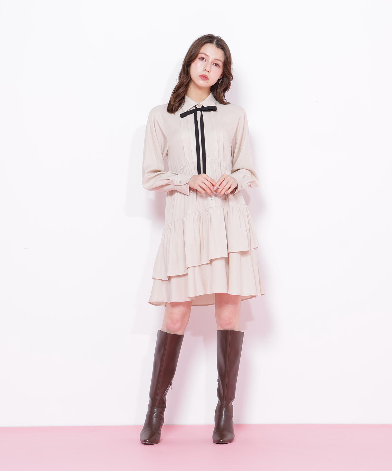 ティアードミニシャツワンピース