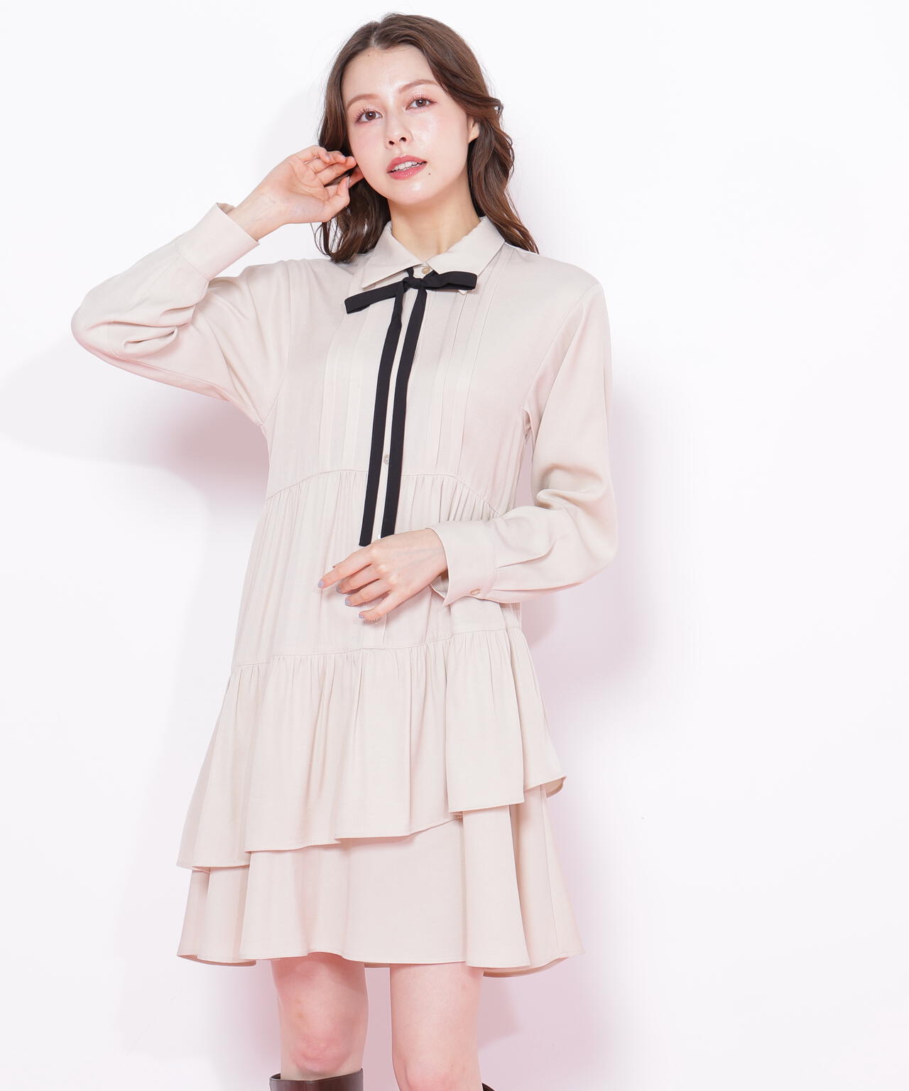ティアードミニシャツワンピース
